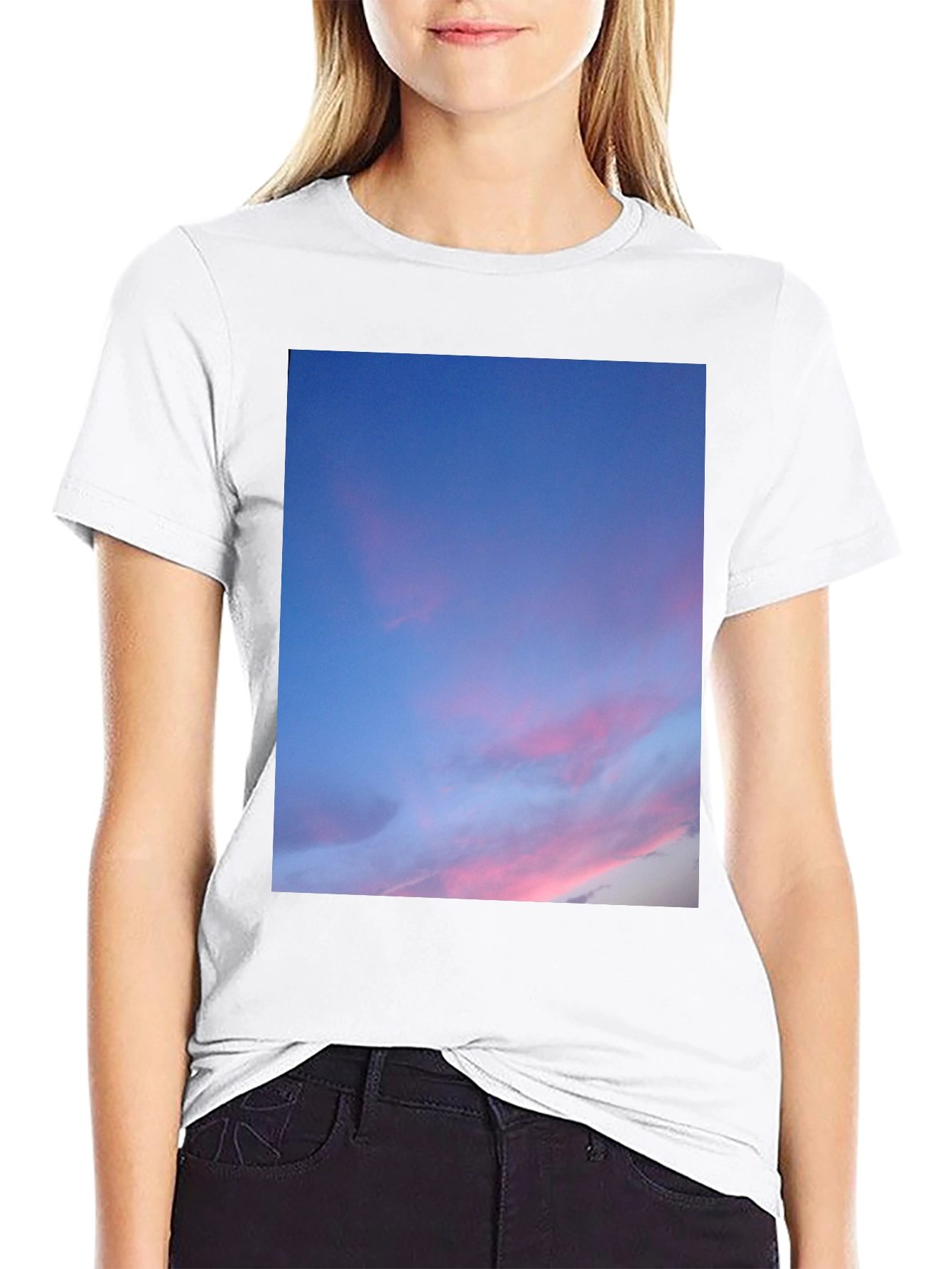 Black Sunset Sky T-Shirt - Soft Black Cotton Tee view 9