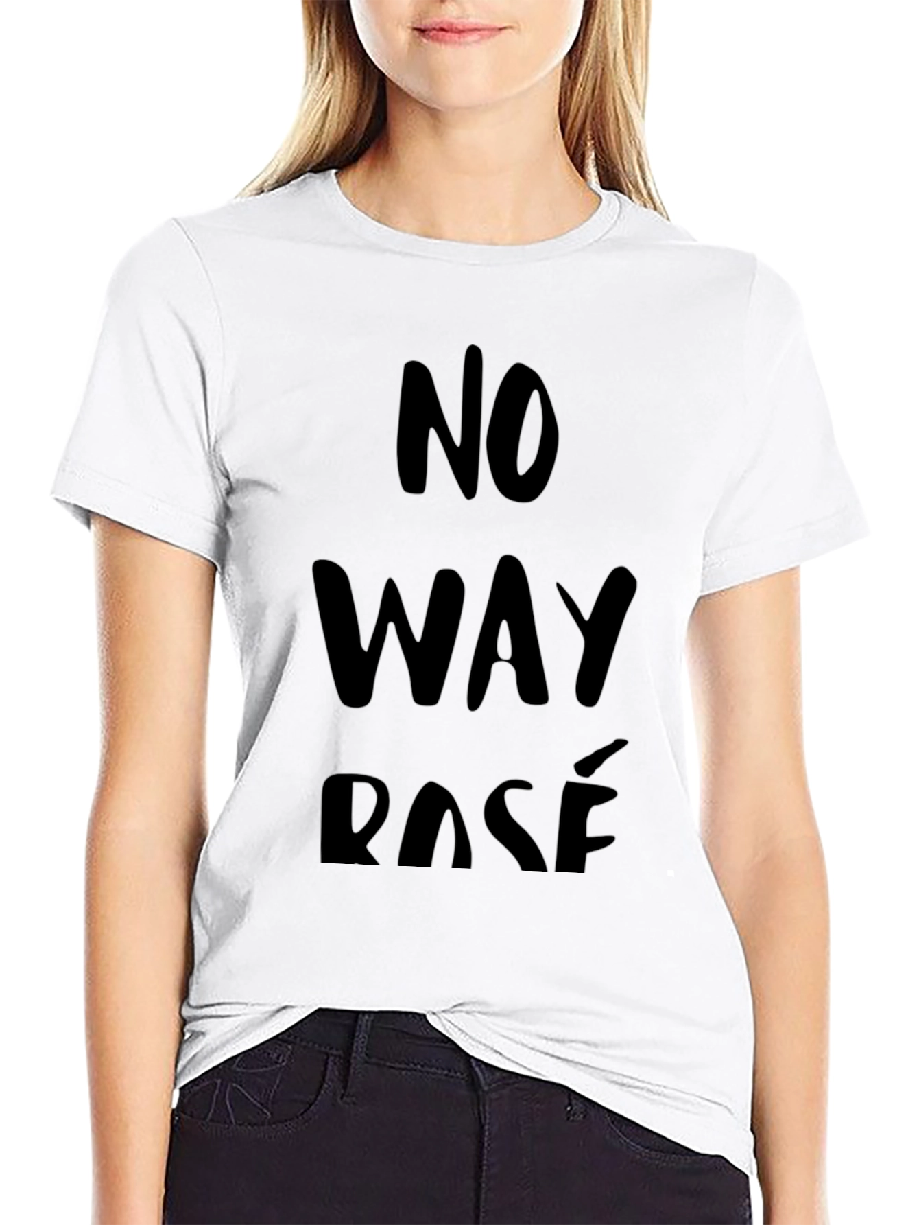 Black No Way Rosé T-Shirt - Stylish Graphic Tee view 9