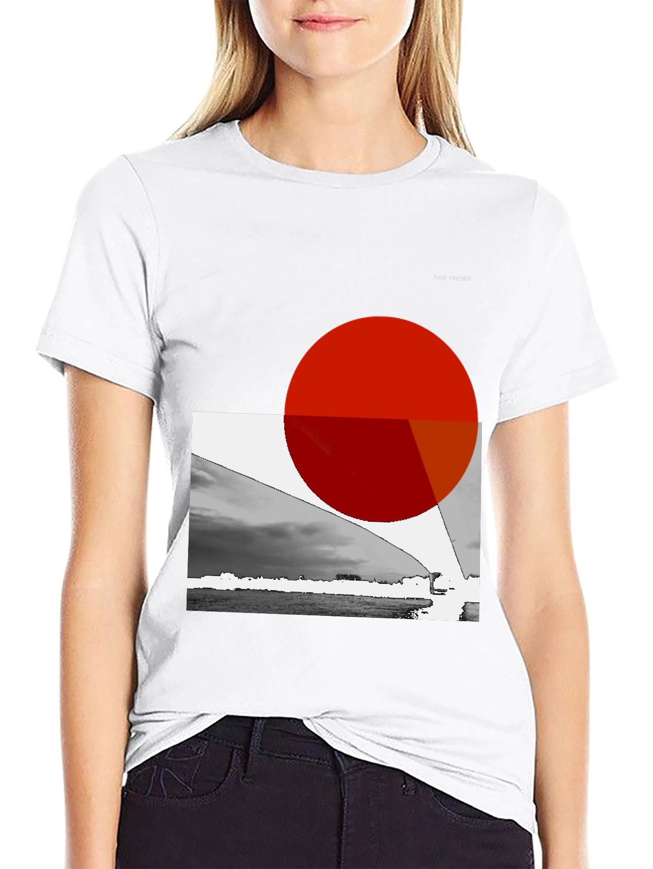 Black Abstract Graphic Print Black T-Shirt view 9