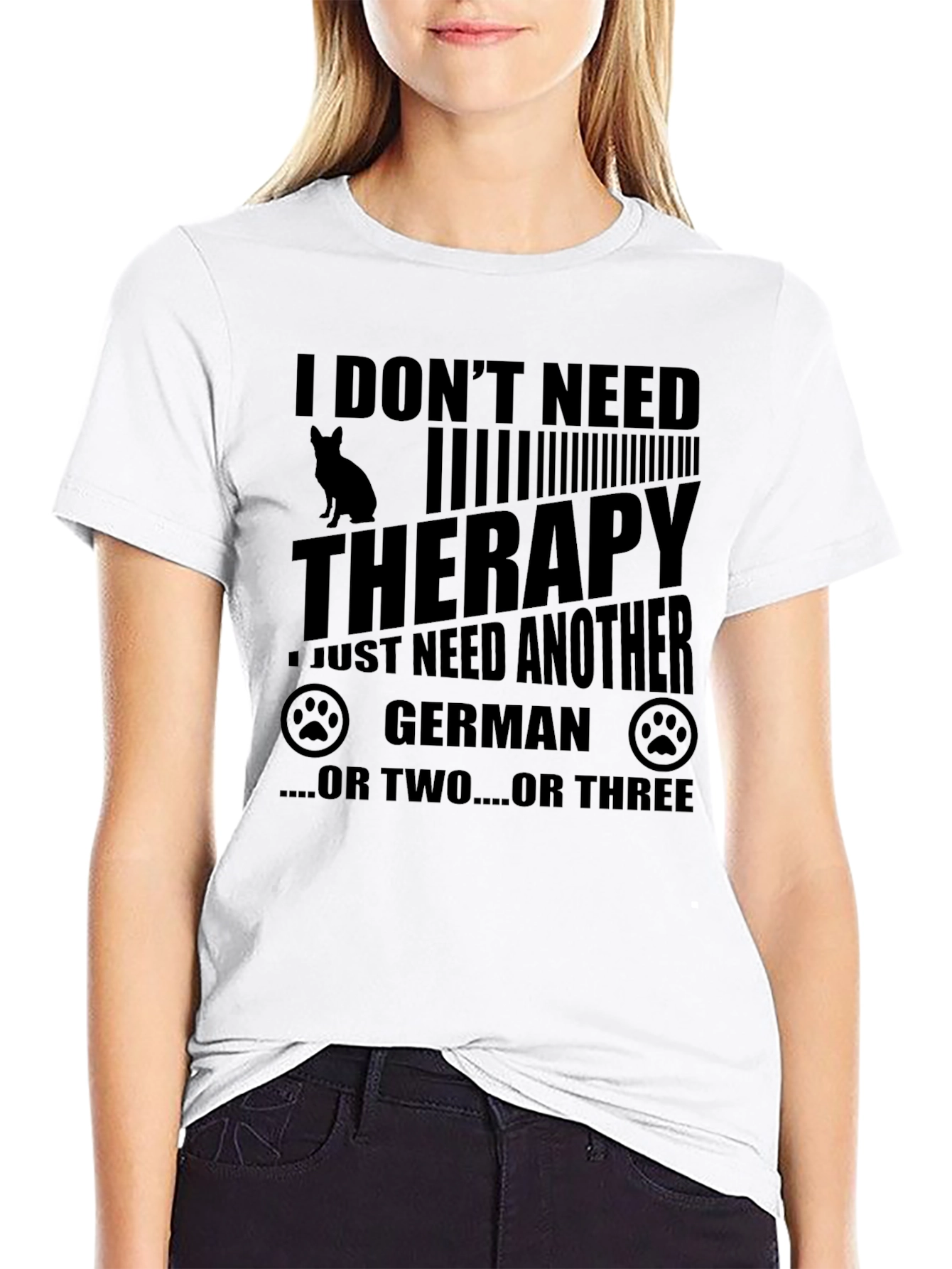 Black Dog Lover T-Shirt: I Don't Need Therapy - German Shepherd view 9