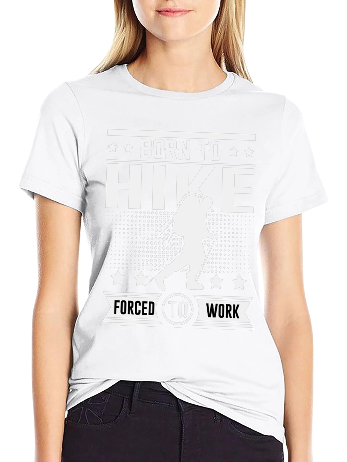 Black Born to Hike T-Shirt: Hiking Enthusiast Apparel view 9