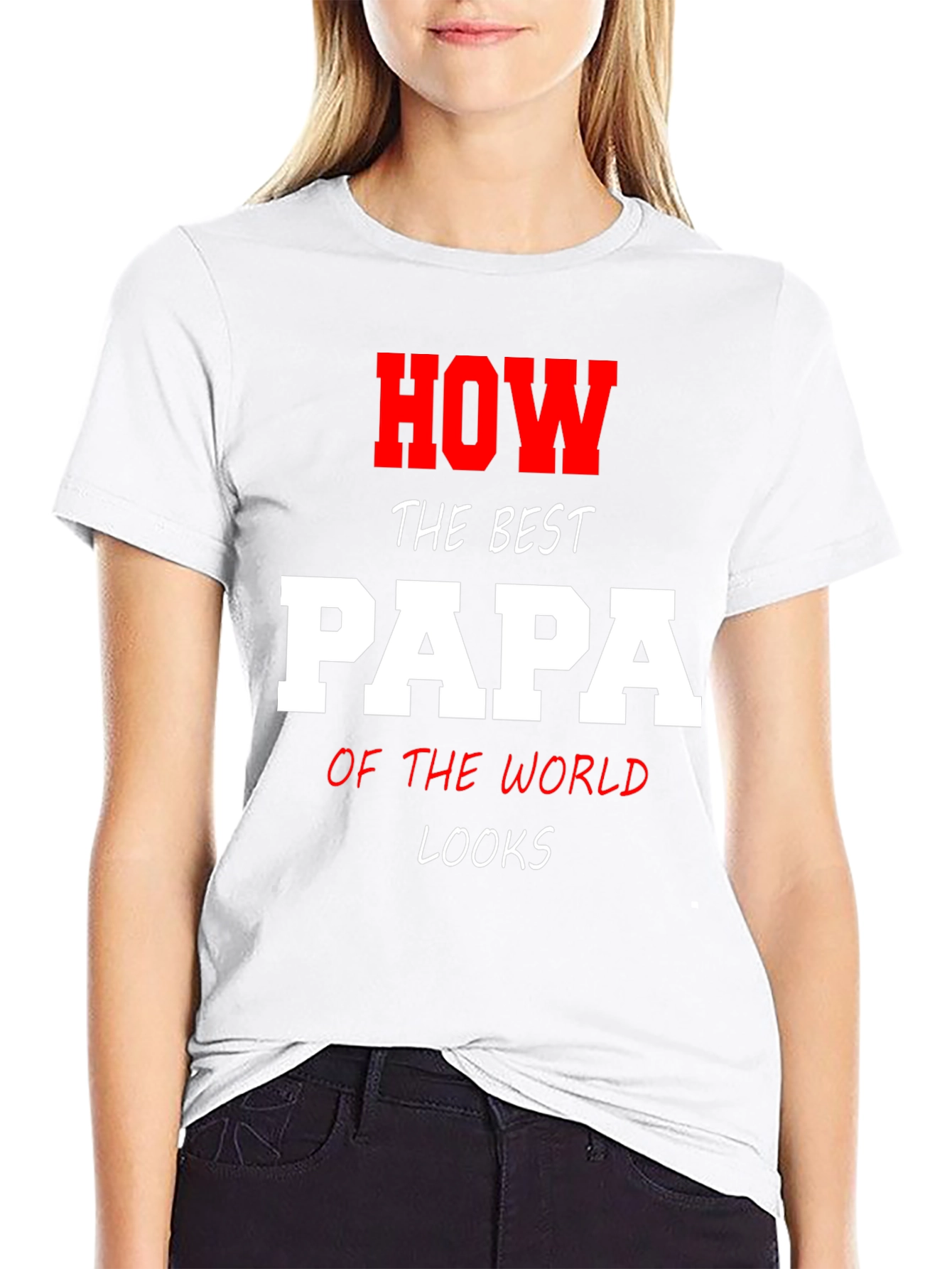 Black Best Papa T-Shirt - How The Best Papa Looks Graphic Tee view 9
