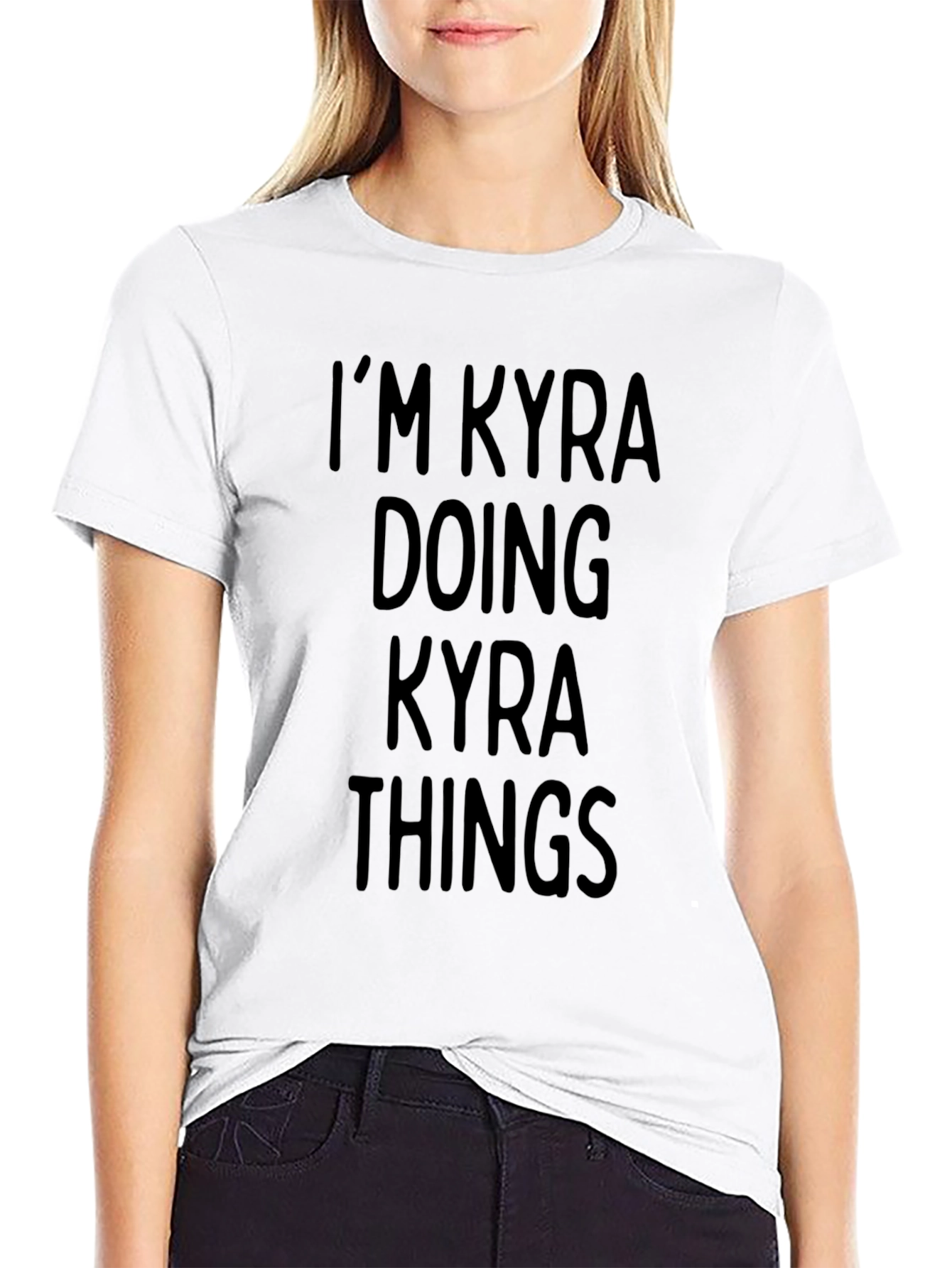 Black I'm Kyra Doing Kyra Things Black T-Shirt view 9
