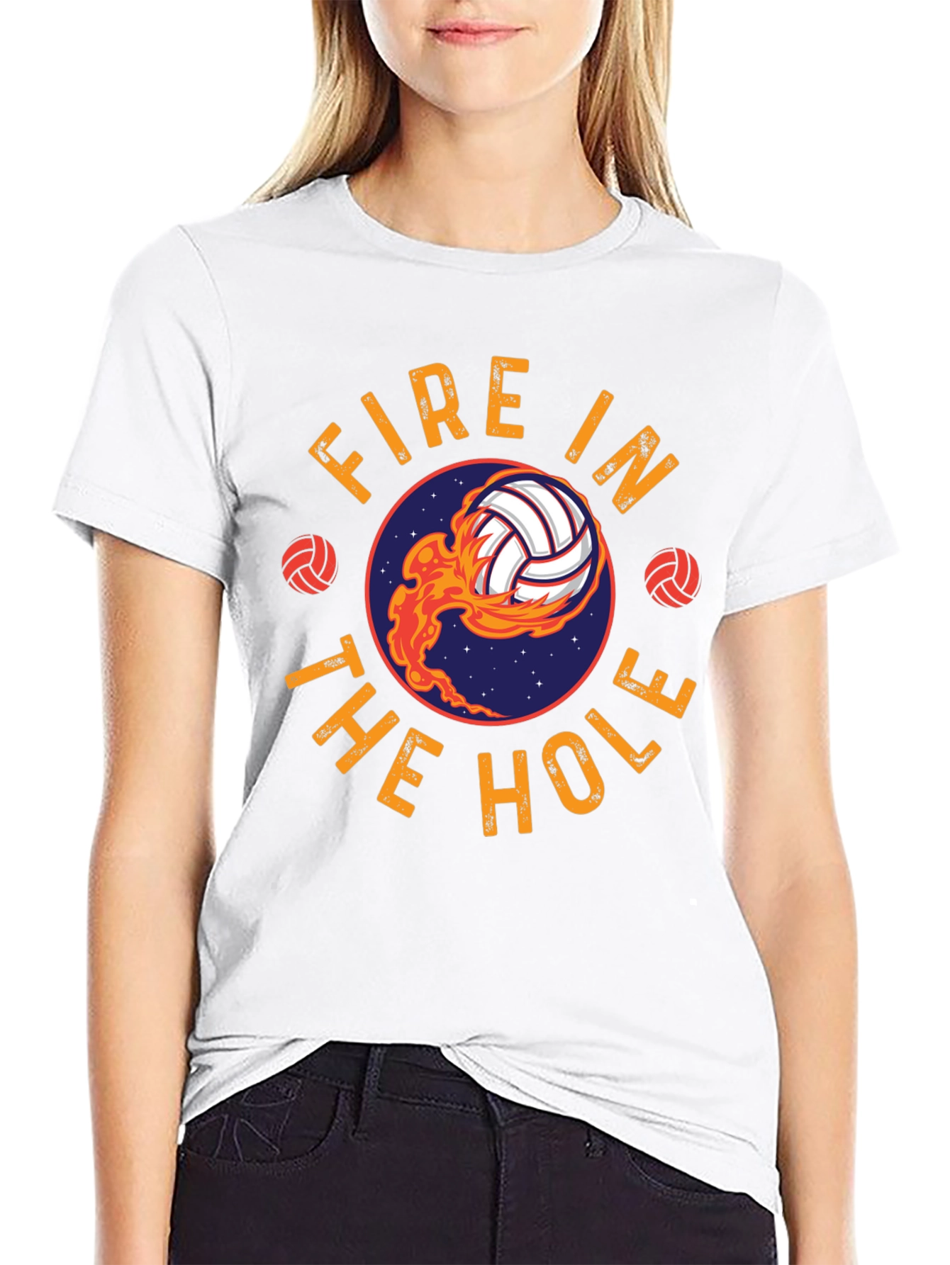 Black Fire In The Hole Volleyball T-Shirt - Black view 9