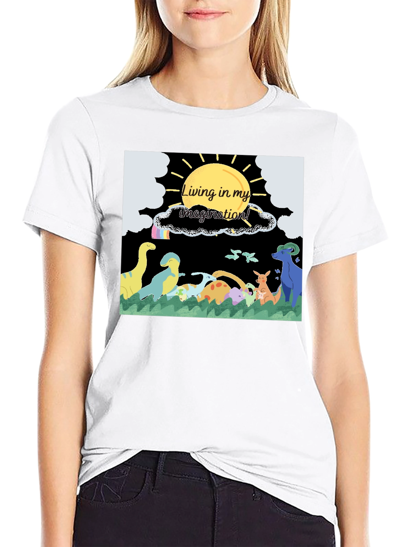 Black Living in My Imagination T-Shirt view 9