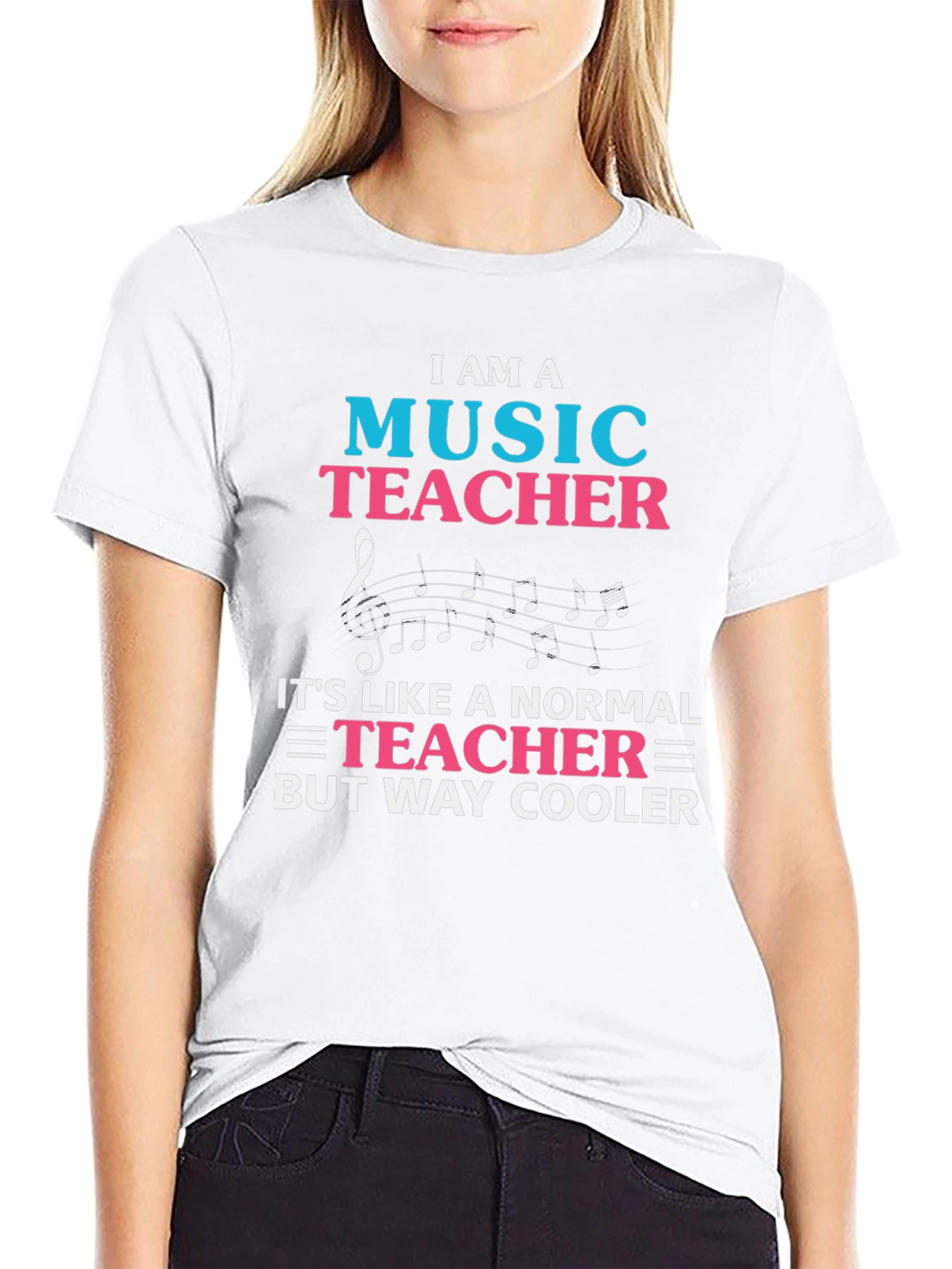 Black Music Teacher T-Shirt - Way Cooler Tee view 9