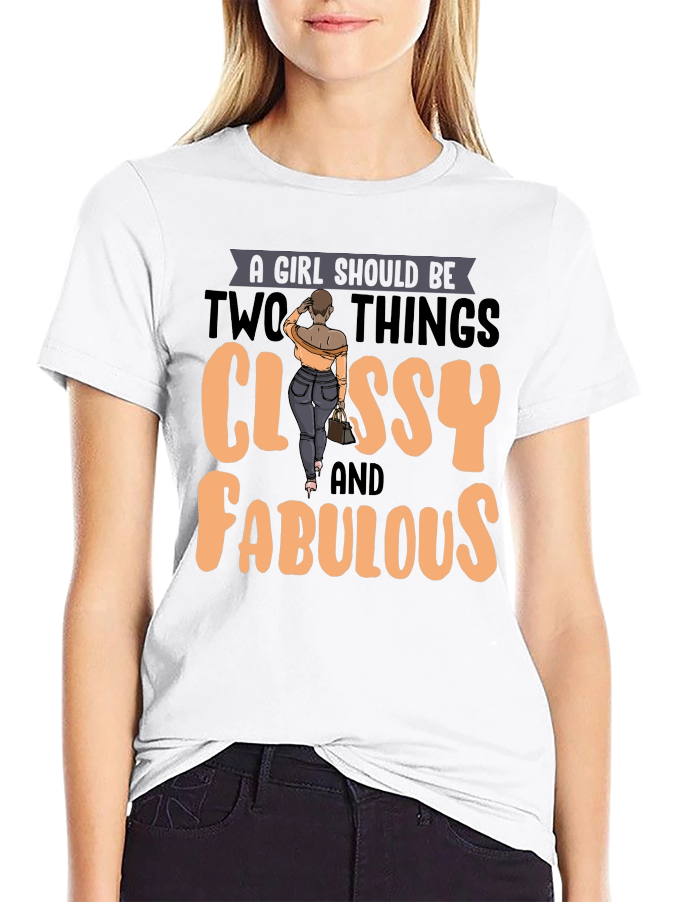 Black Classy & Fabulous Graphic Tee - Women's Empowerment view 9