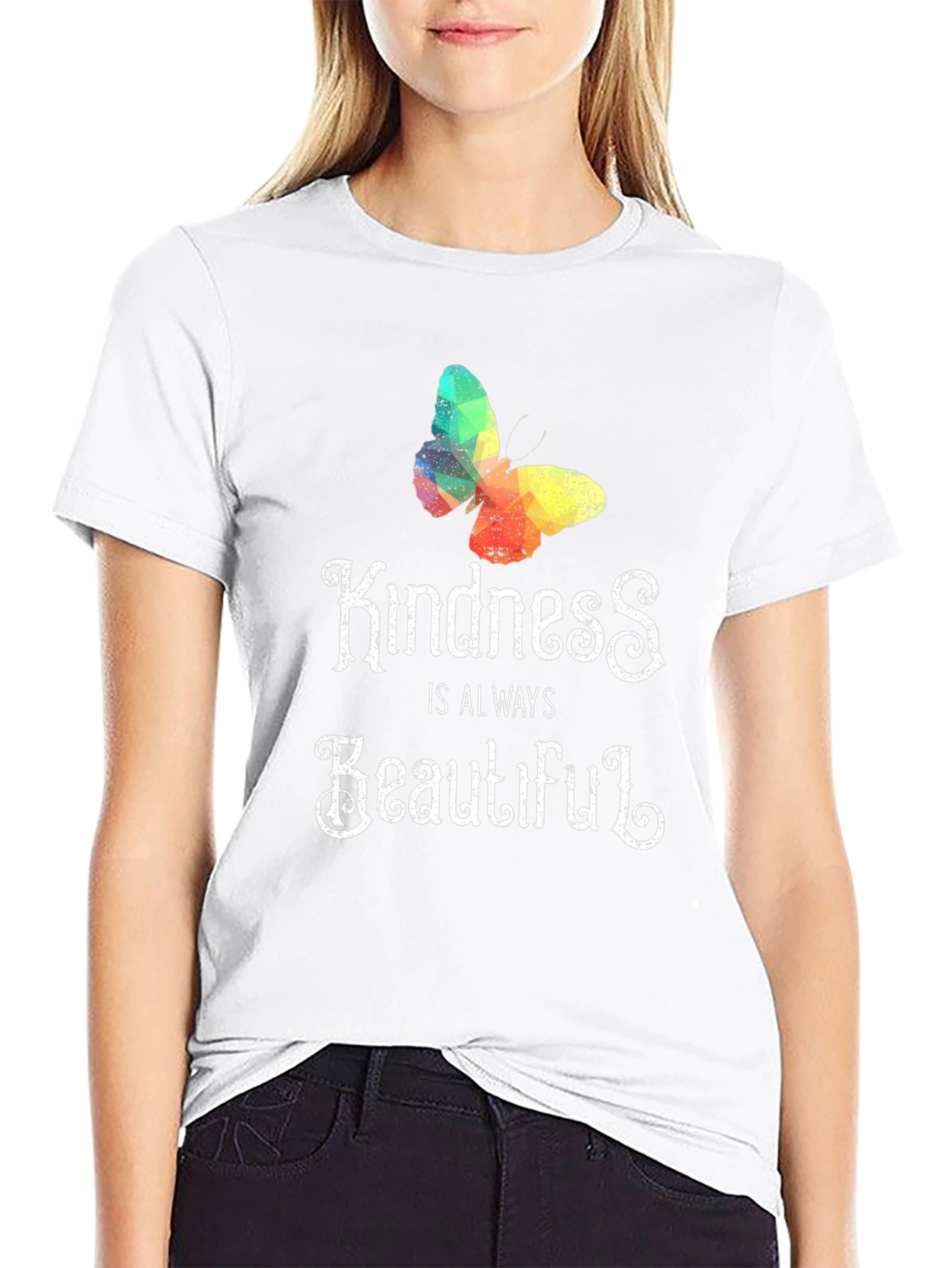 Black Kindness Butterfly T-Shirt - Always Beautiful view 9