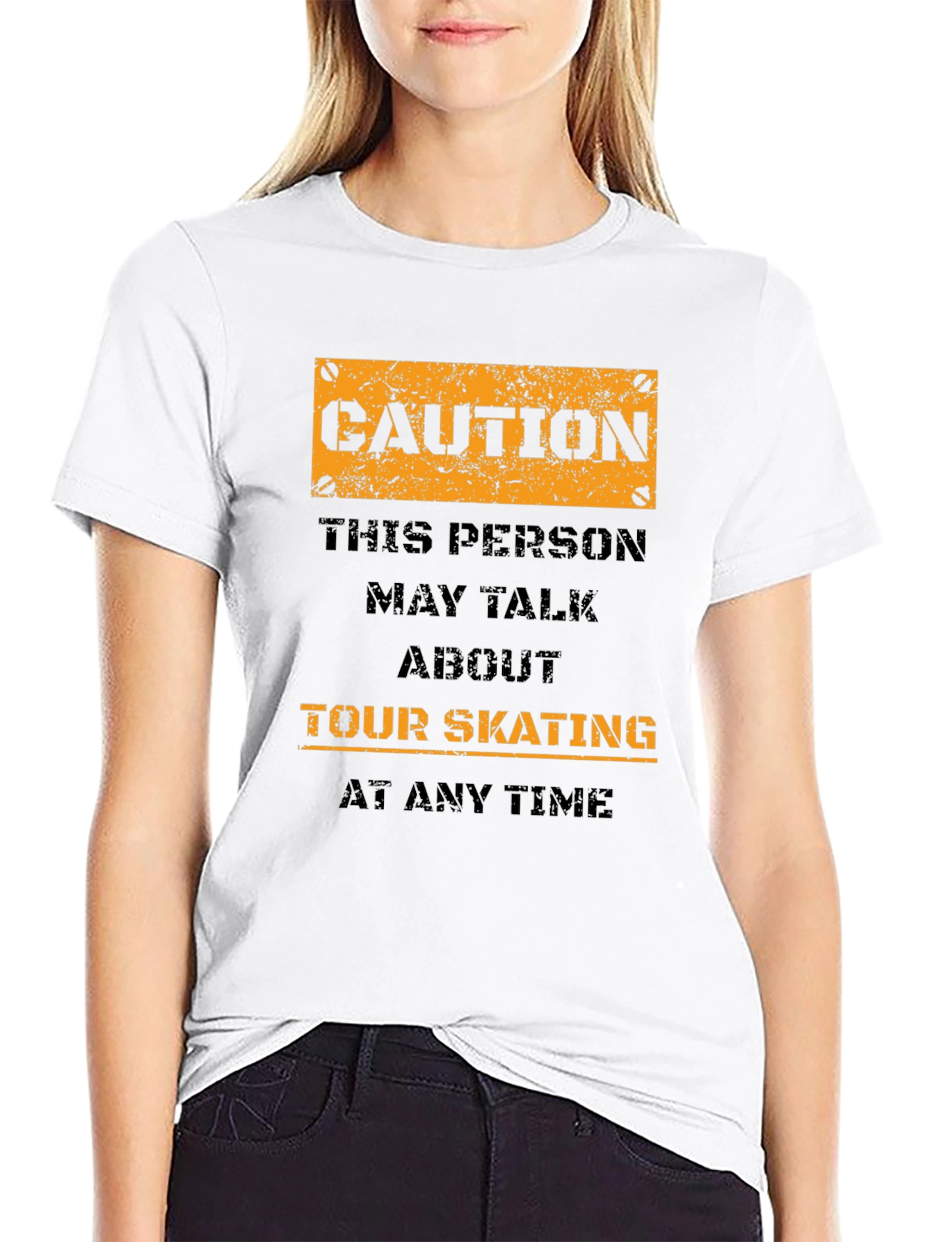 Black Caution Tour Skating T-Shirt view 9