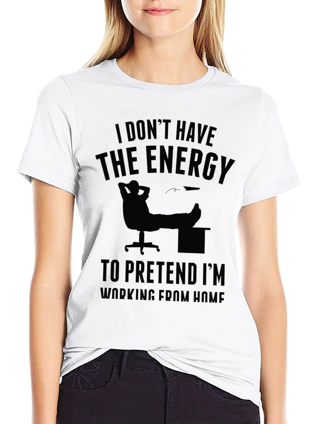 Black Funny Working From Home Graphic Tee - Black view 9