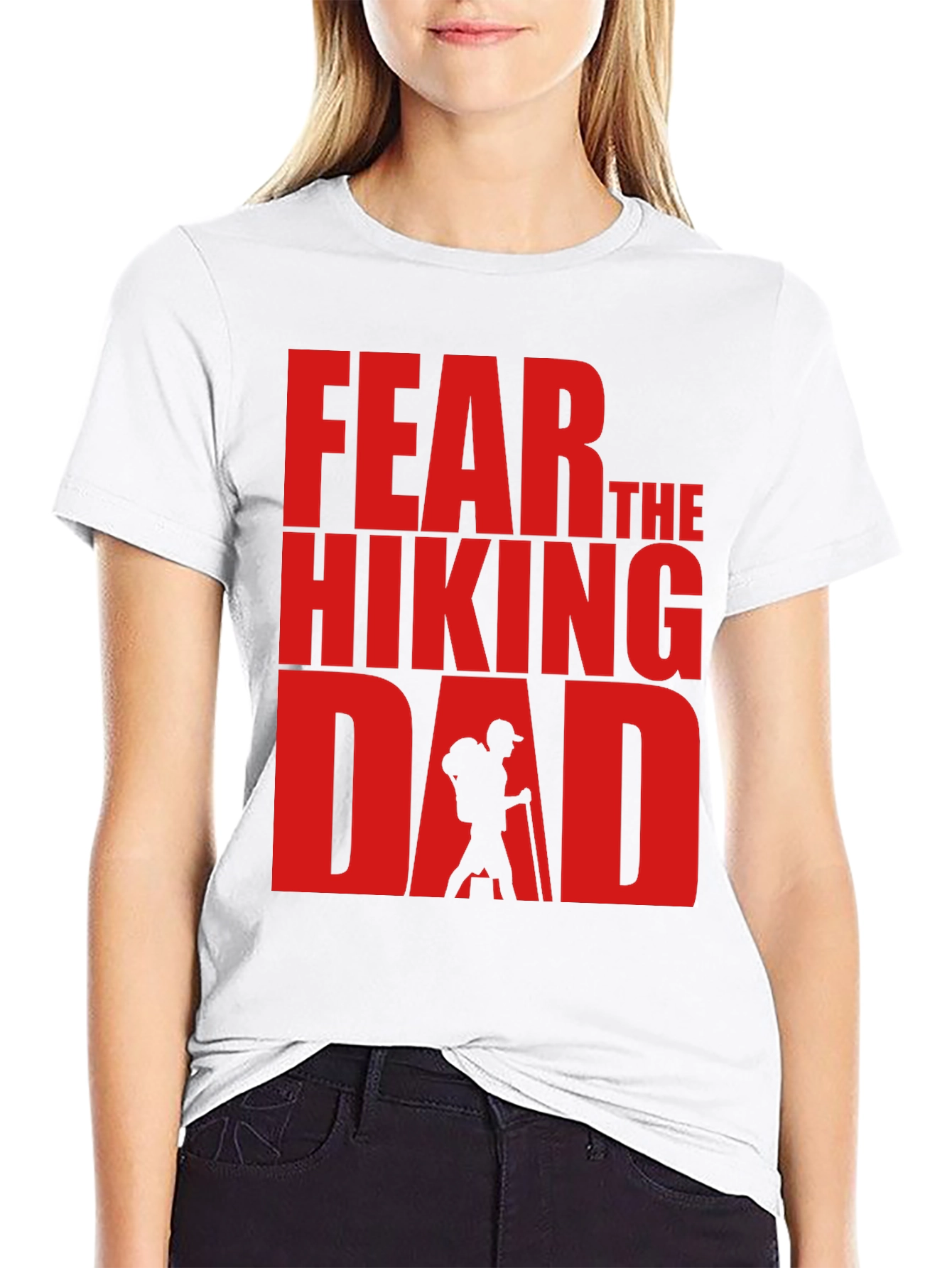Black Fear The Hiking Dad - Funny T-Shirt view 9