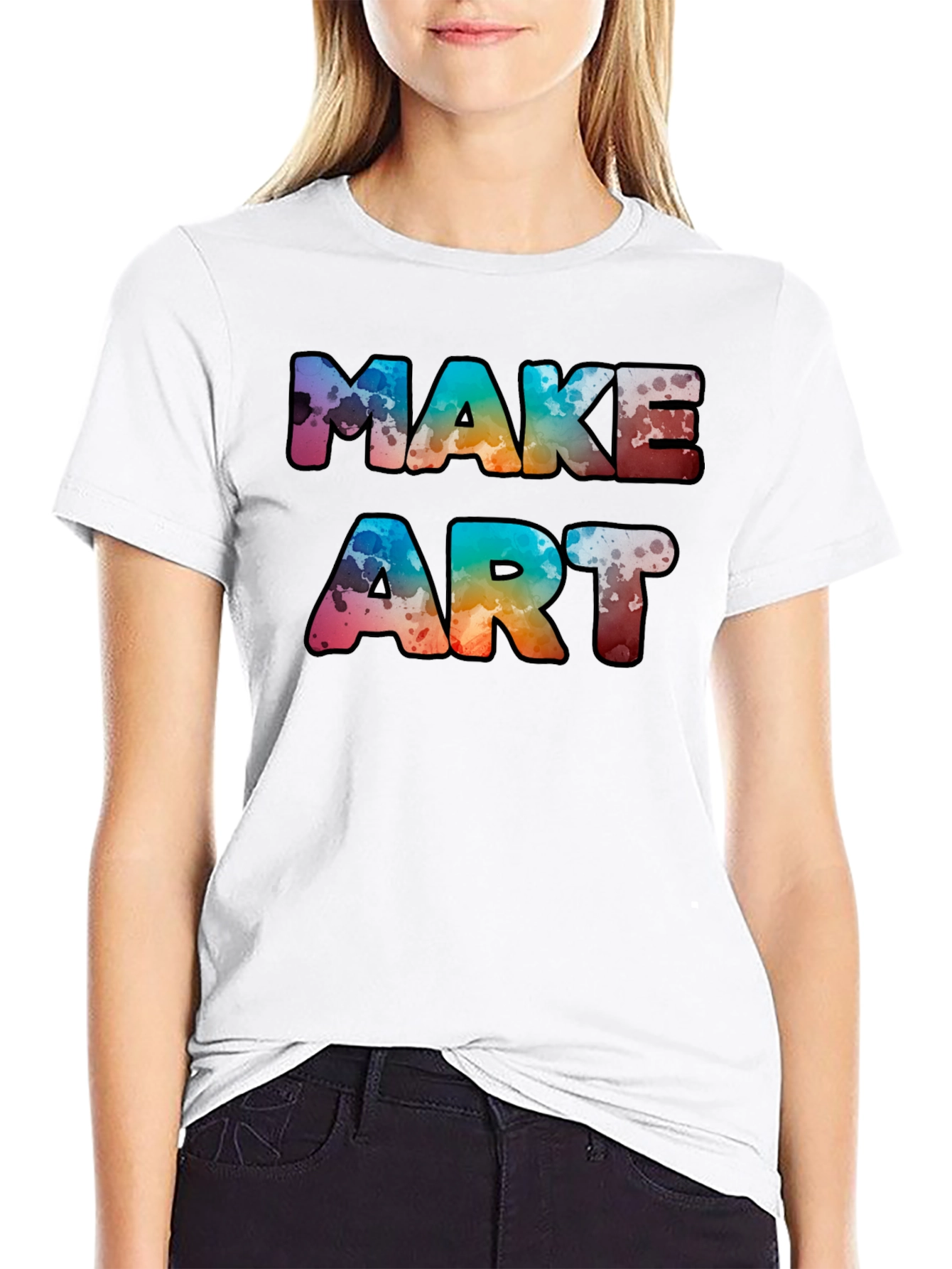 Black Make Art Graphic Tee - Unisex view 9
