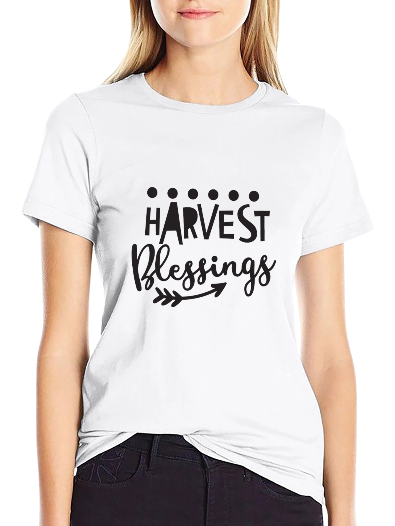 Black Harvest Blessings Black Graphic T-Shirt view 9