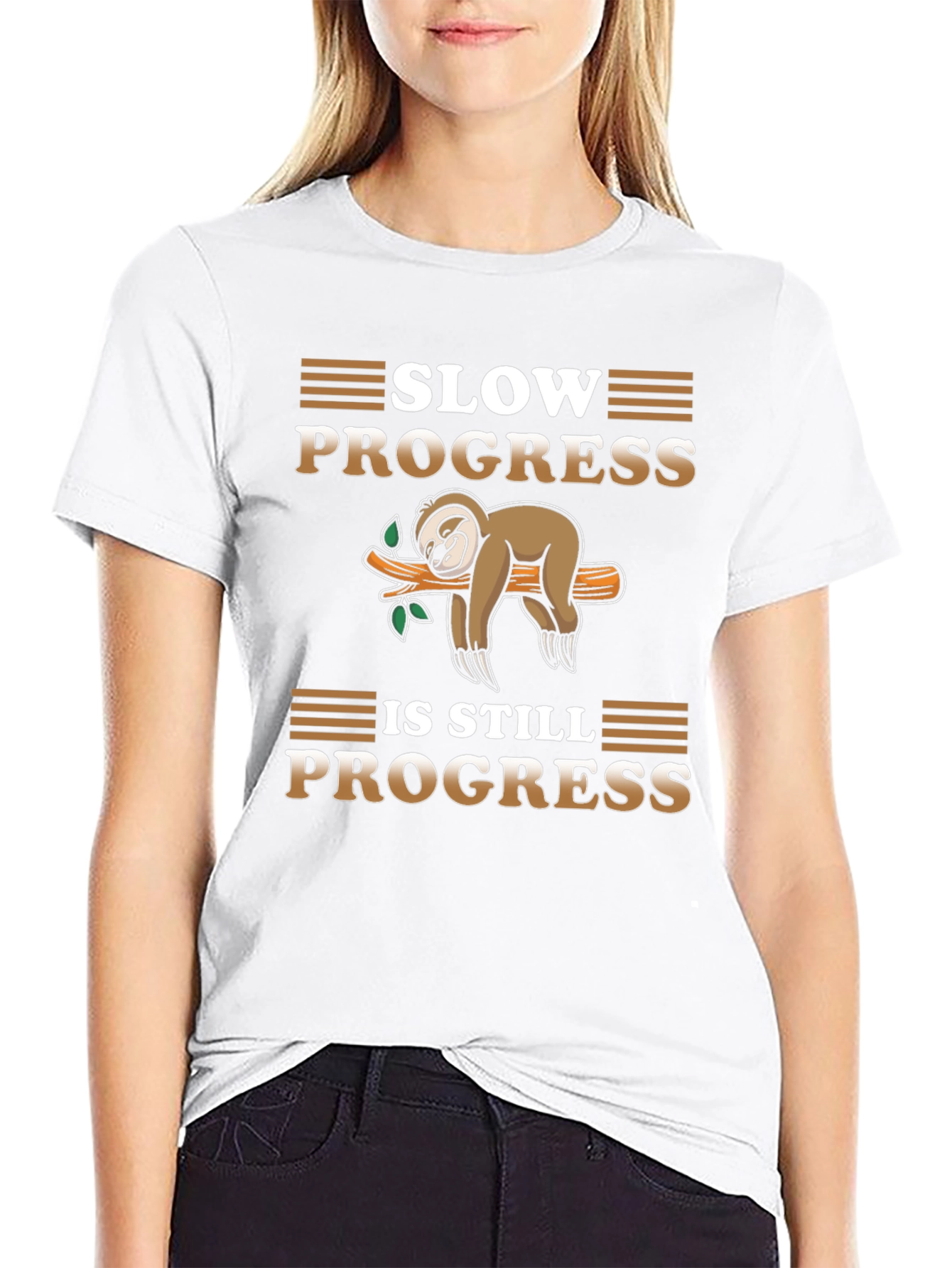 Black Slow Progress Sloth T-Shirt view 9