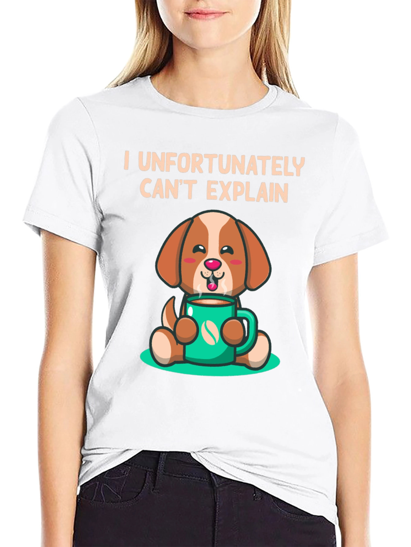 Black Funny Dog & Coffee T-Shirt - I Can't Explain view 9