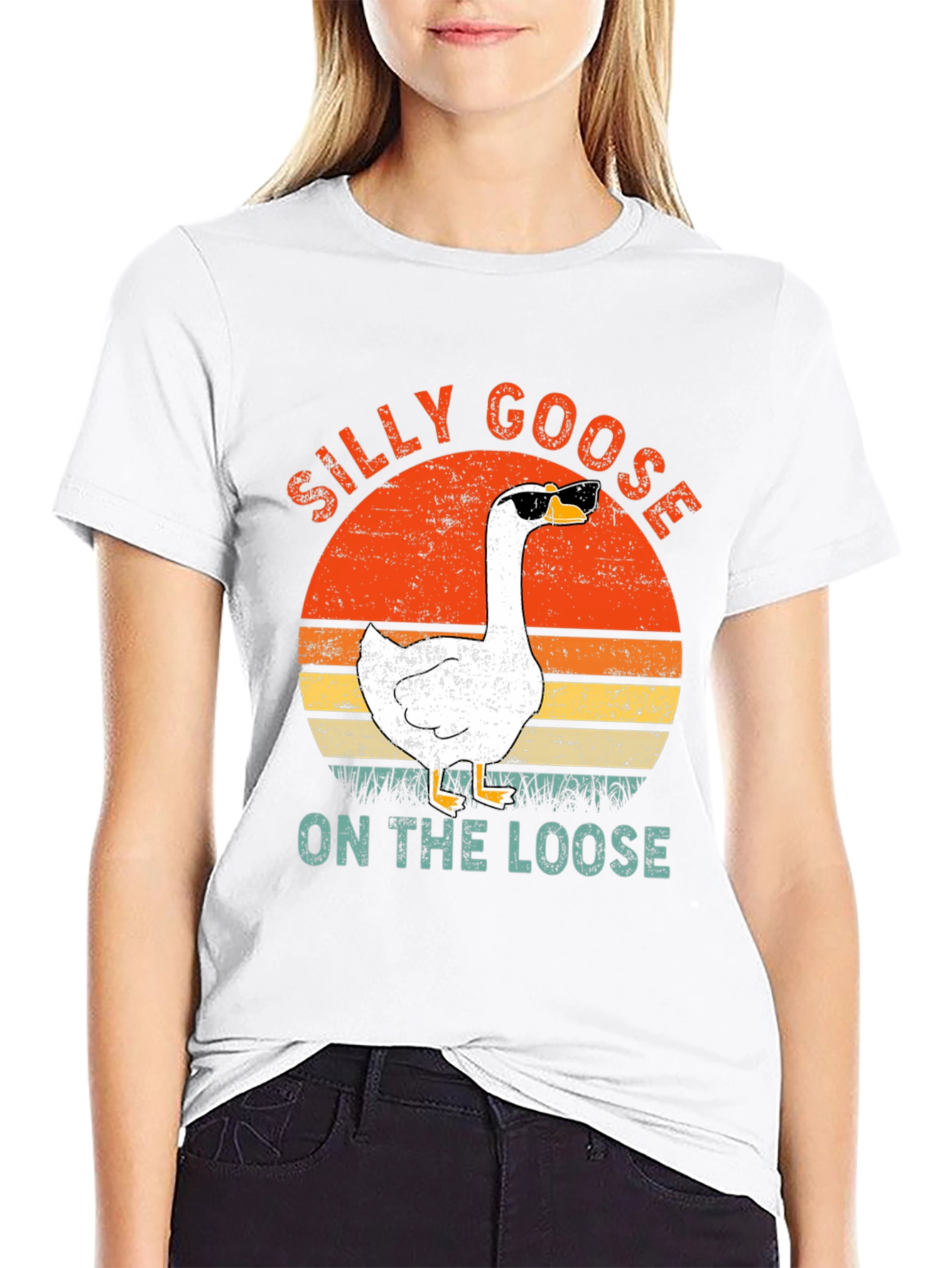 Black Silly Goose On The Loose Graphic T-Shirt view 9