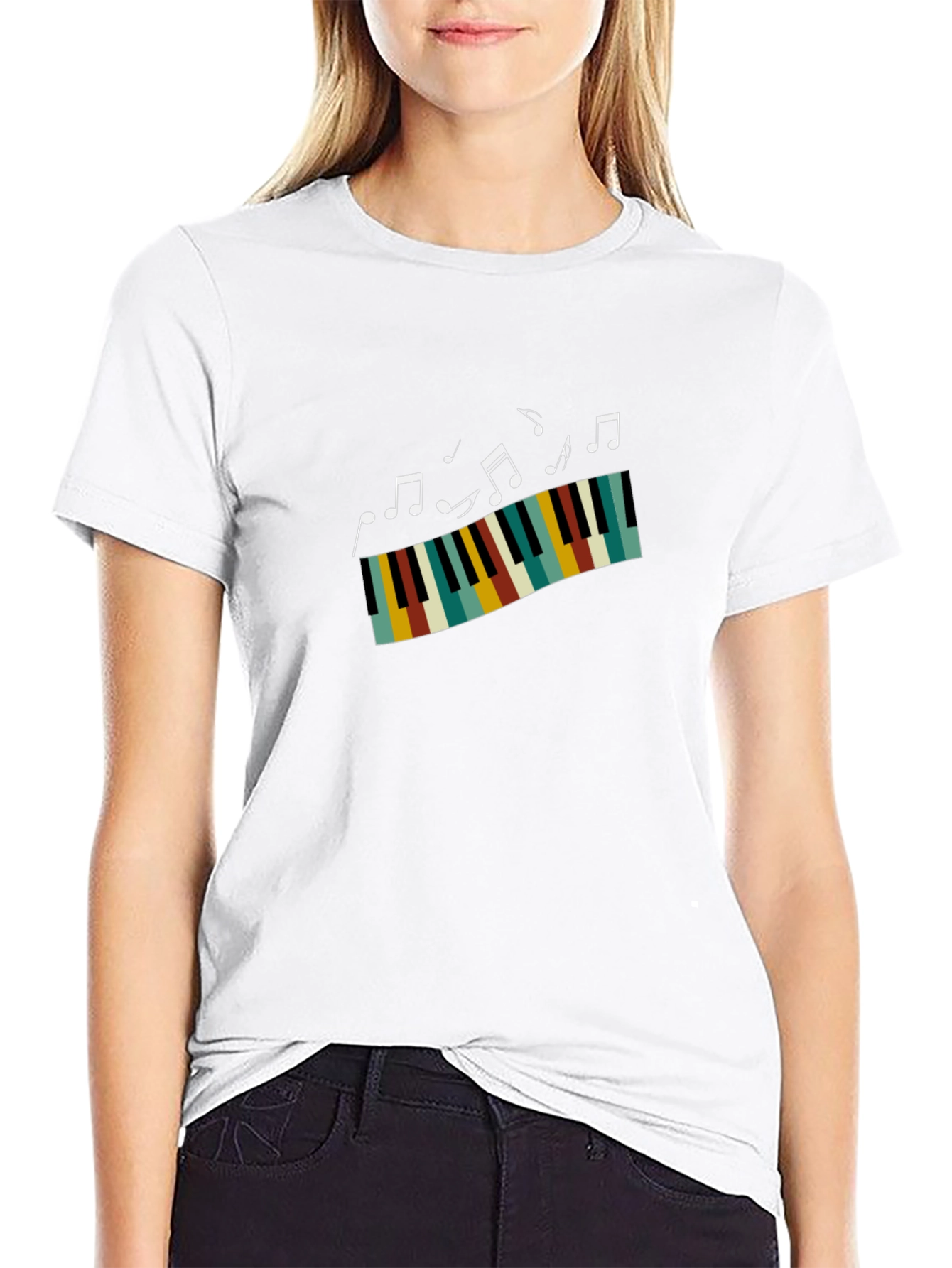 Black Musical Keys Graphic T-Shirt view 9