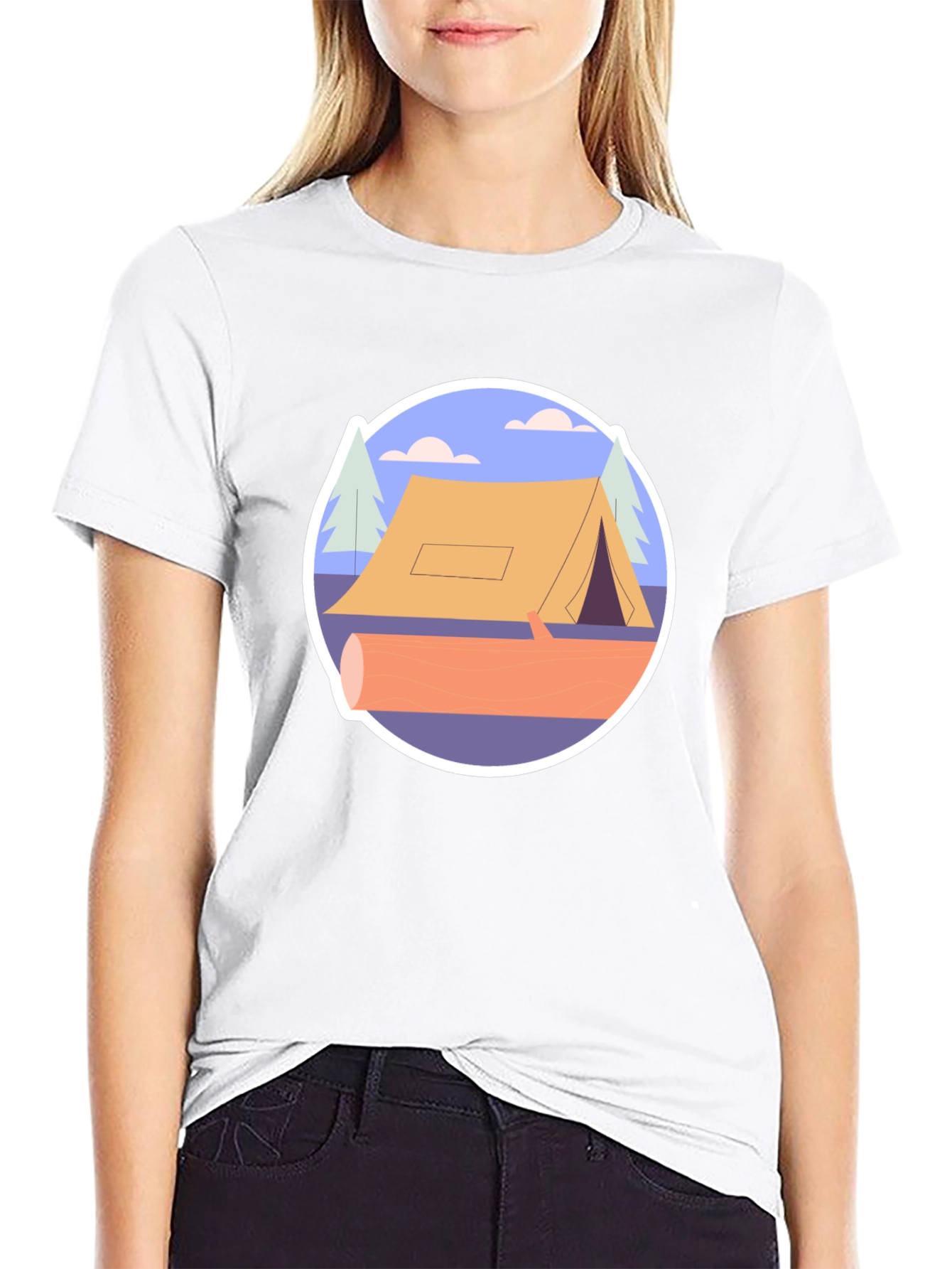 Black Camping Tent Graphic Tee - Nature Adventure Shirt view 9
