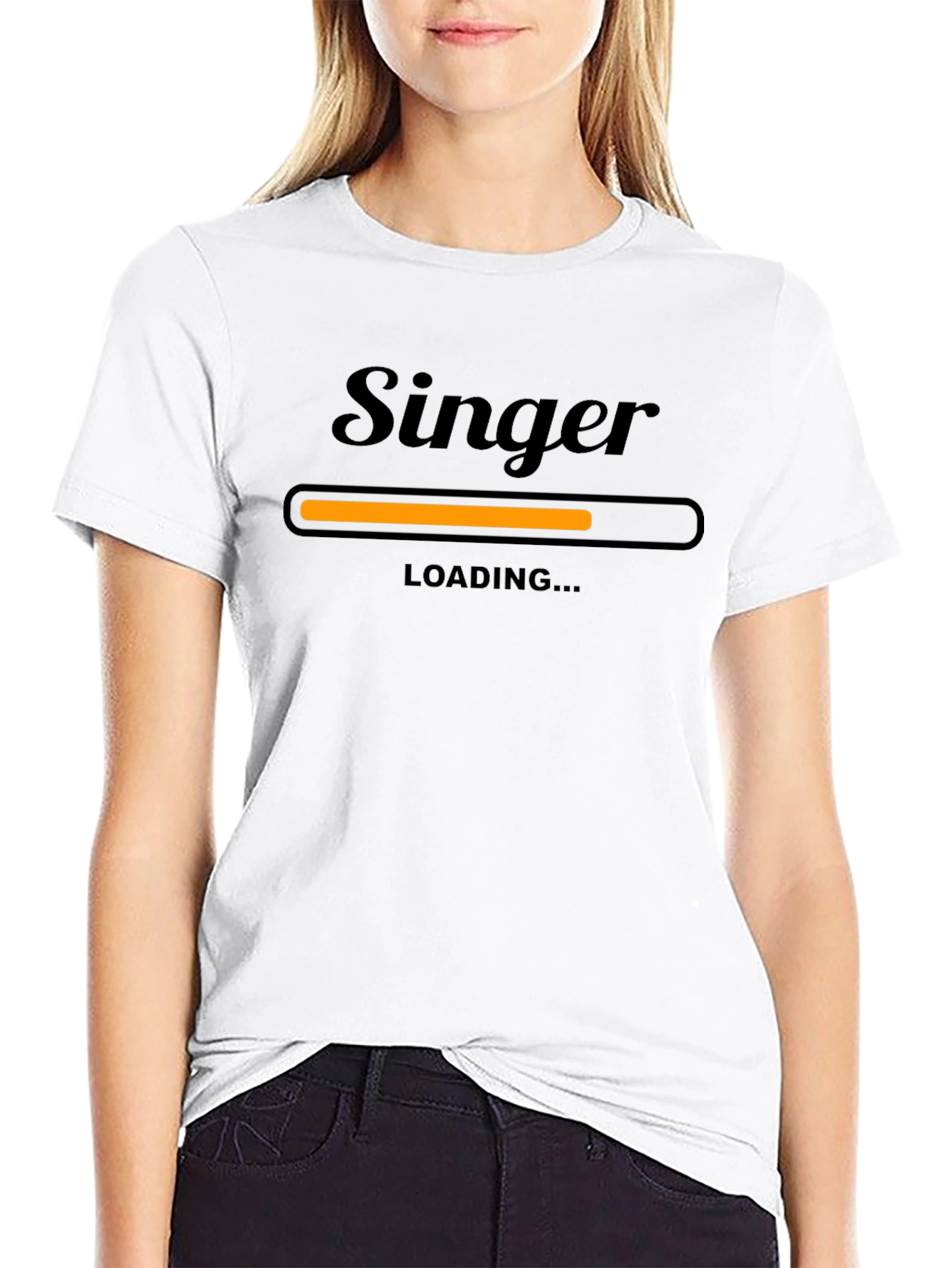Black Singer Loading T-Shirt - Musician Humor Tee view 9