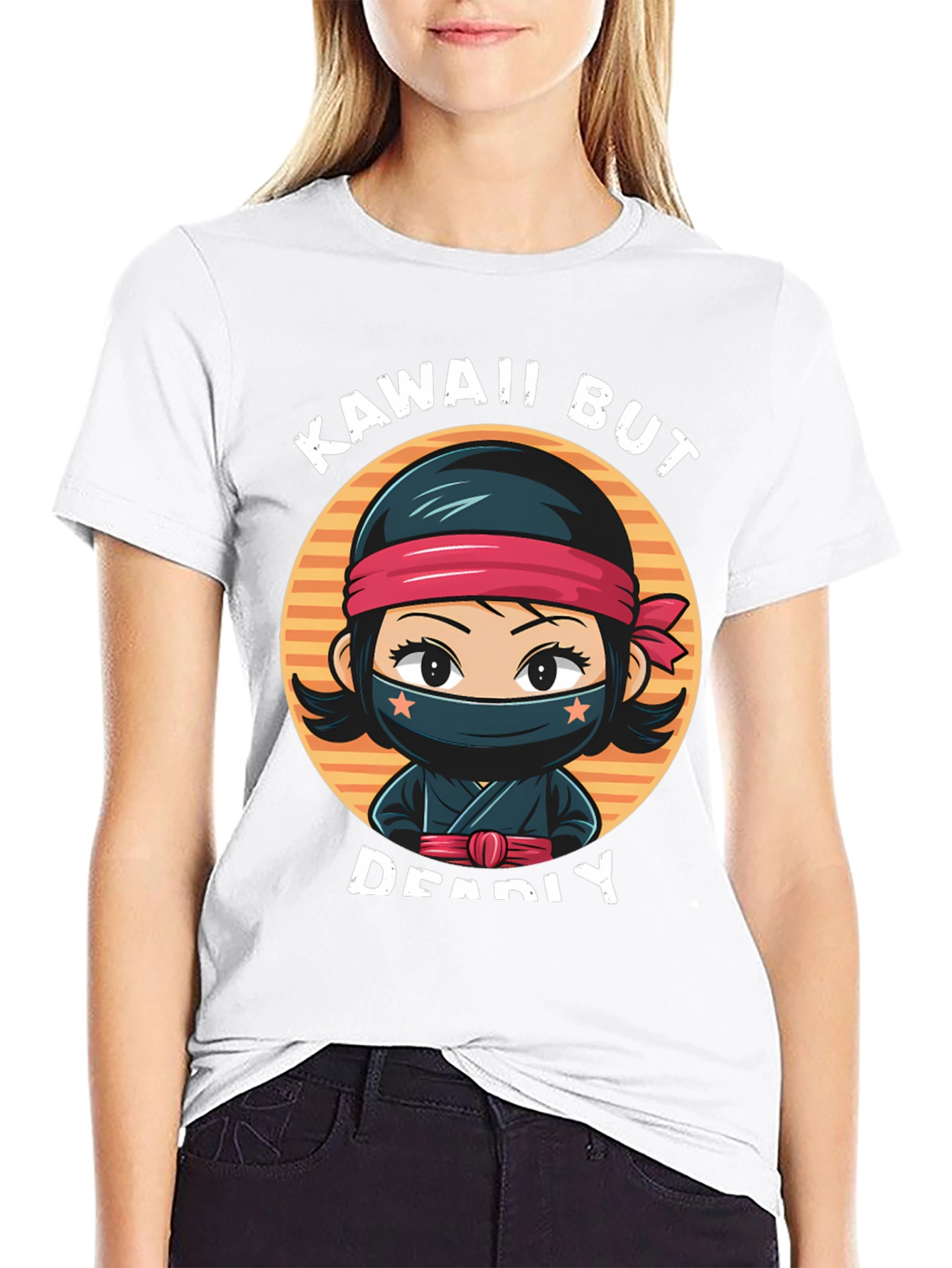 Black Kawaii But Deadly Ninja T-Shirt view 9