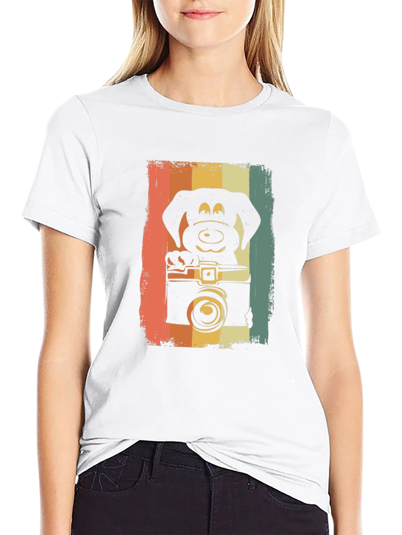 Black Retro Dog Photographer Graphic Tee view 9