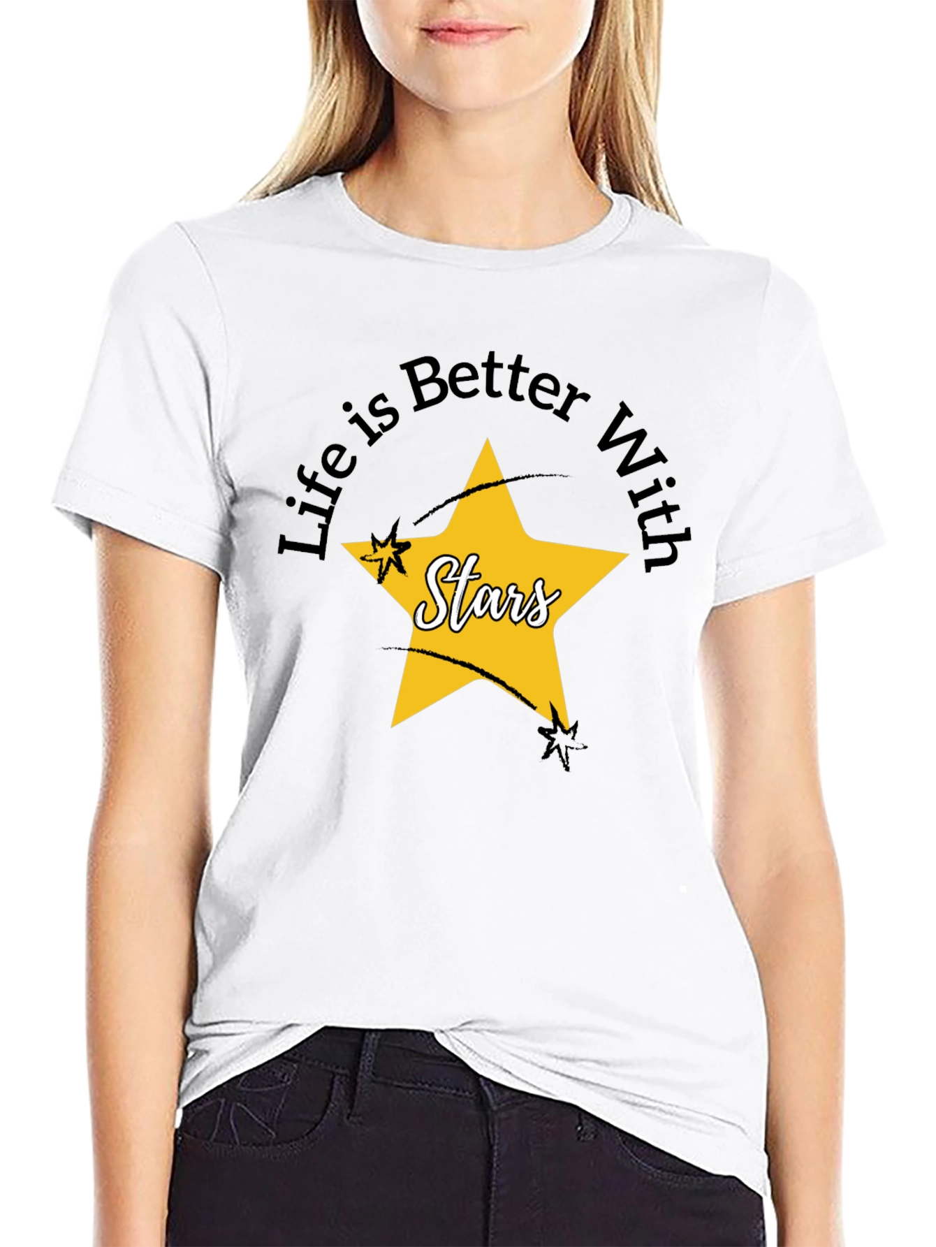 Black Life is Better With Stars Graphic Tee view 9