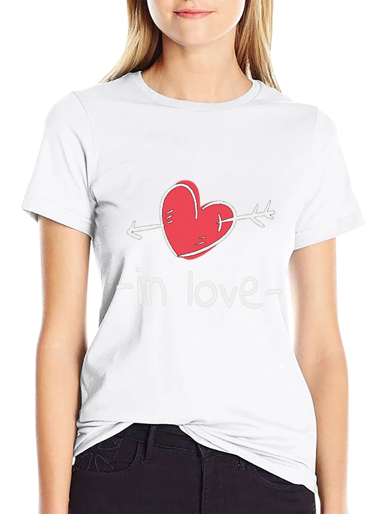Black In Love Arrow Heart Valentine's Day T-Shirt view 9