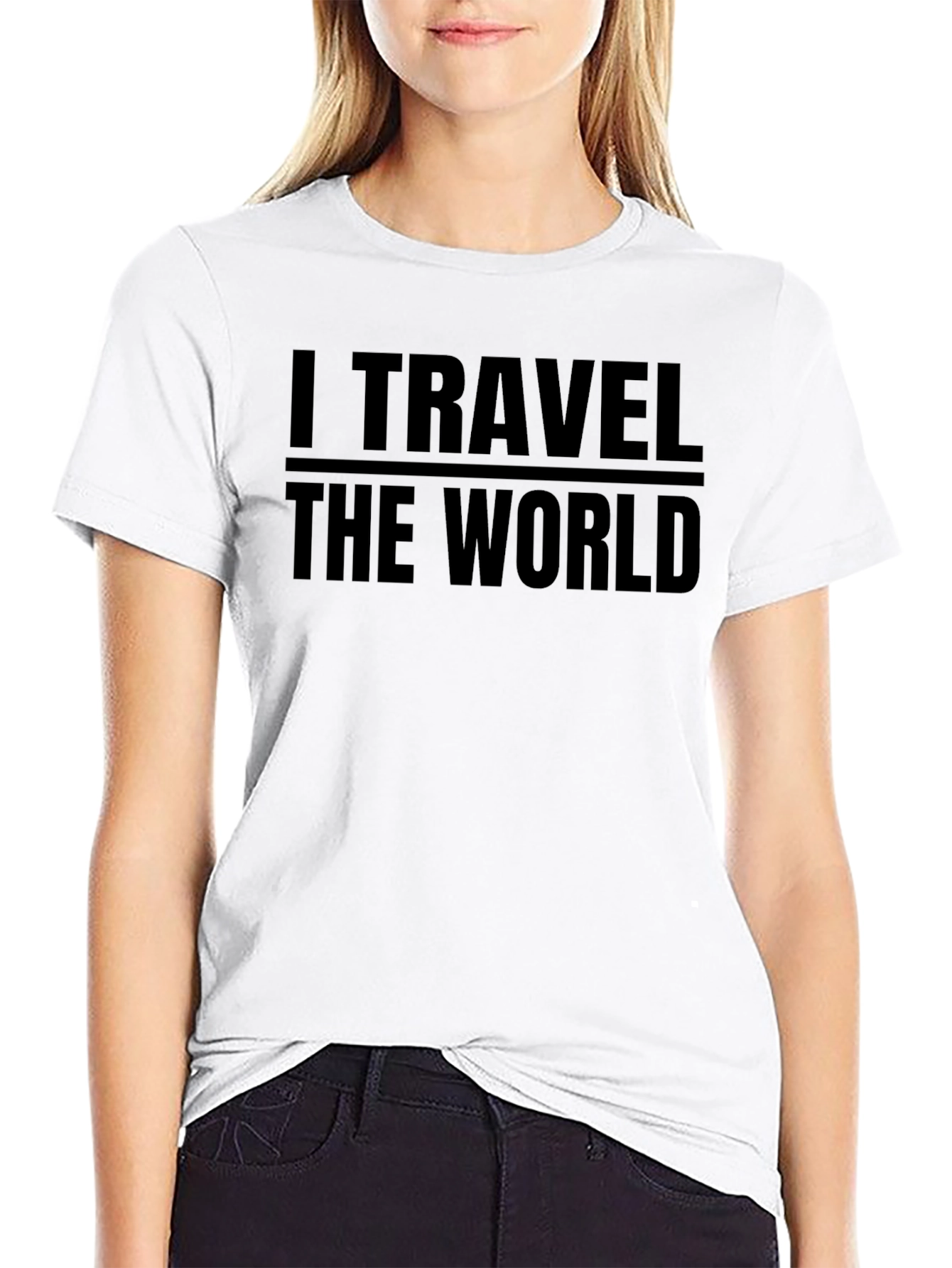 Black I Travel The World Graphic Tee - Black view 9