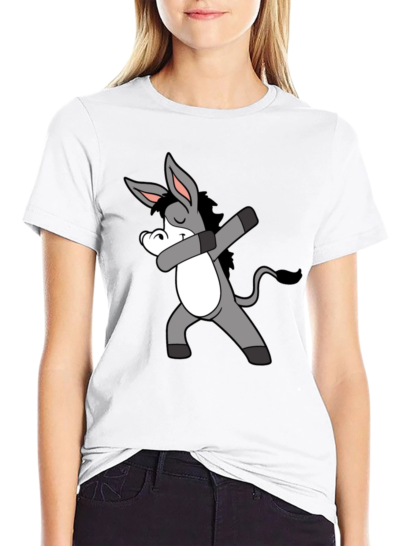 Black Dabbing Donkey Graphic Tee - Fun & Unique! view 9