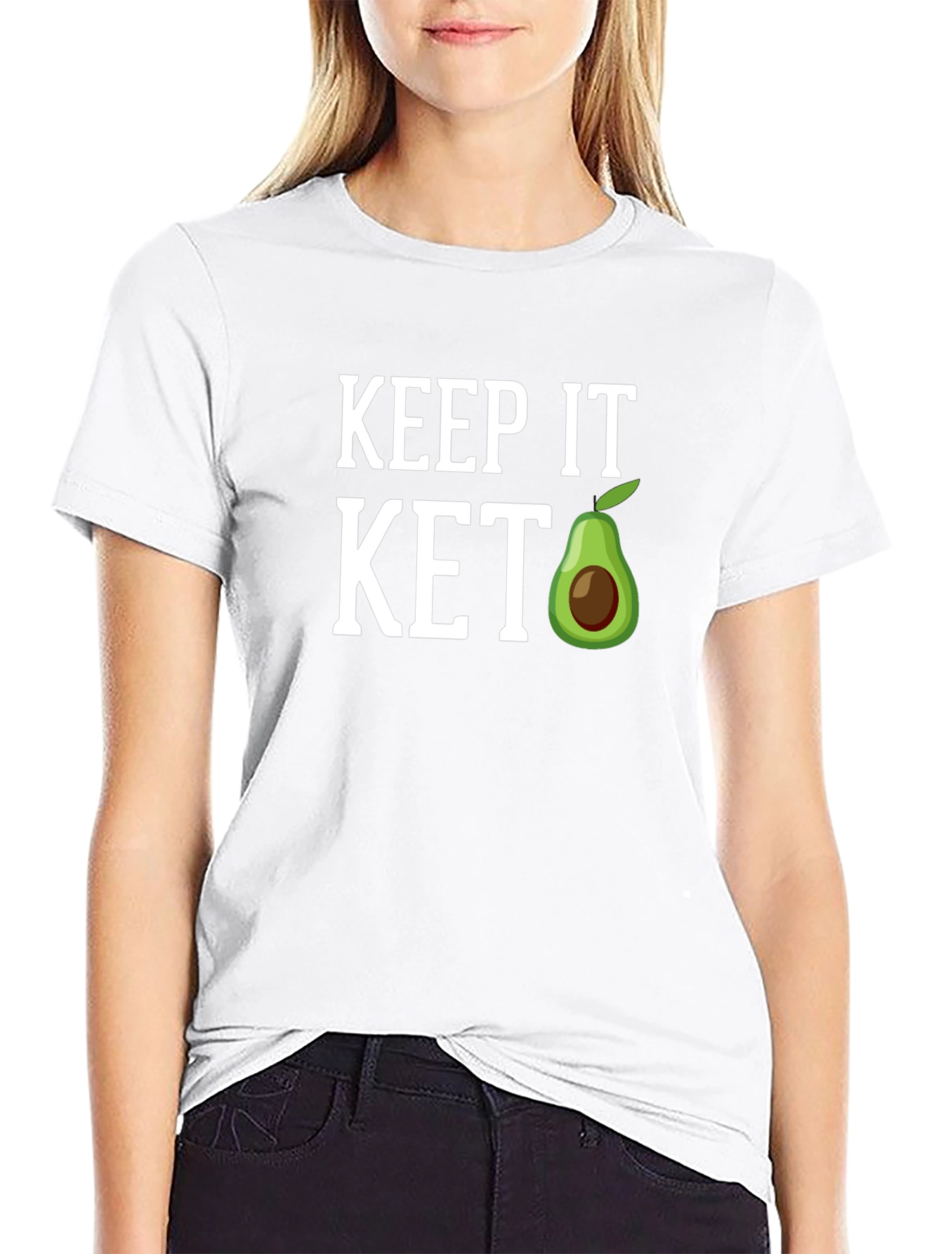 Black Keep It Keto T-Shirt, Avocado Graphic Tee view 9