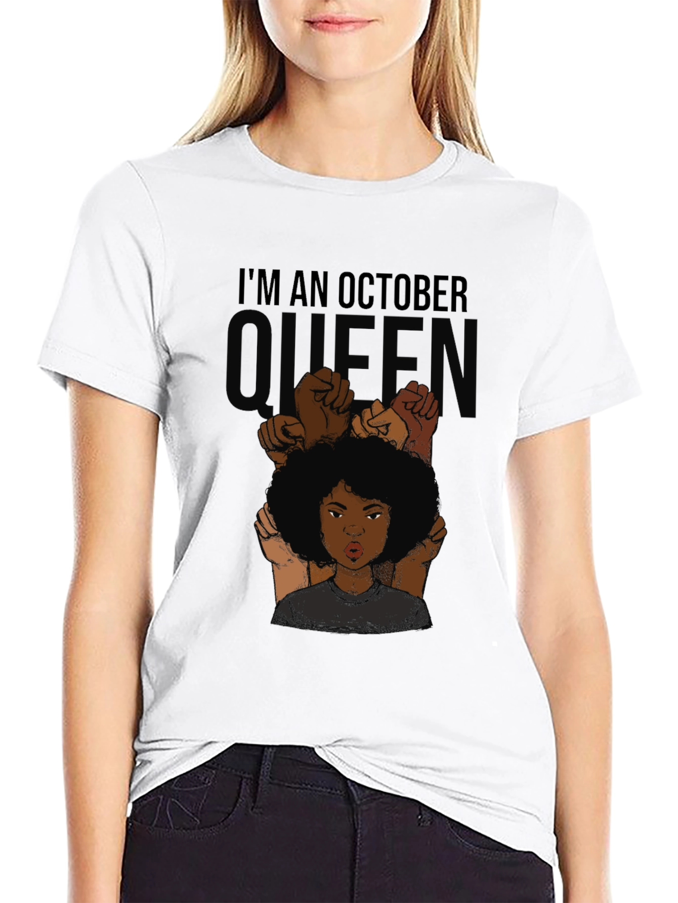 Black October Queen Black T-Shirt view 9