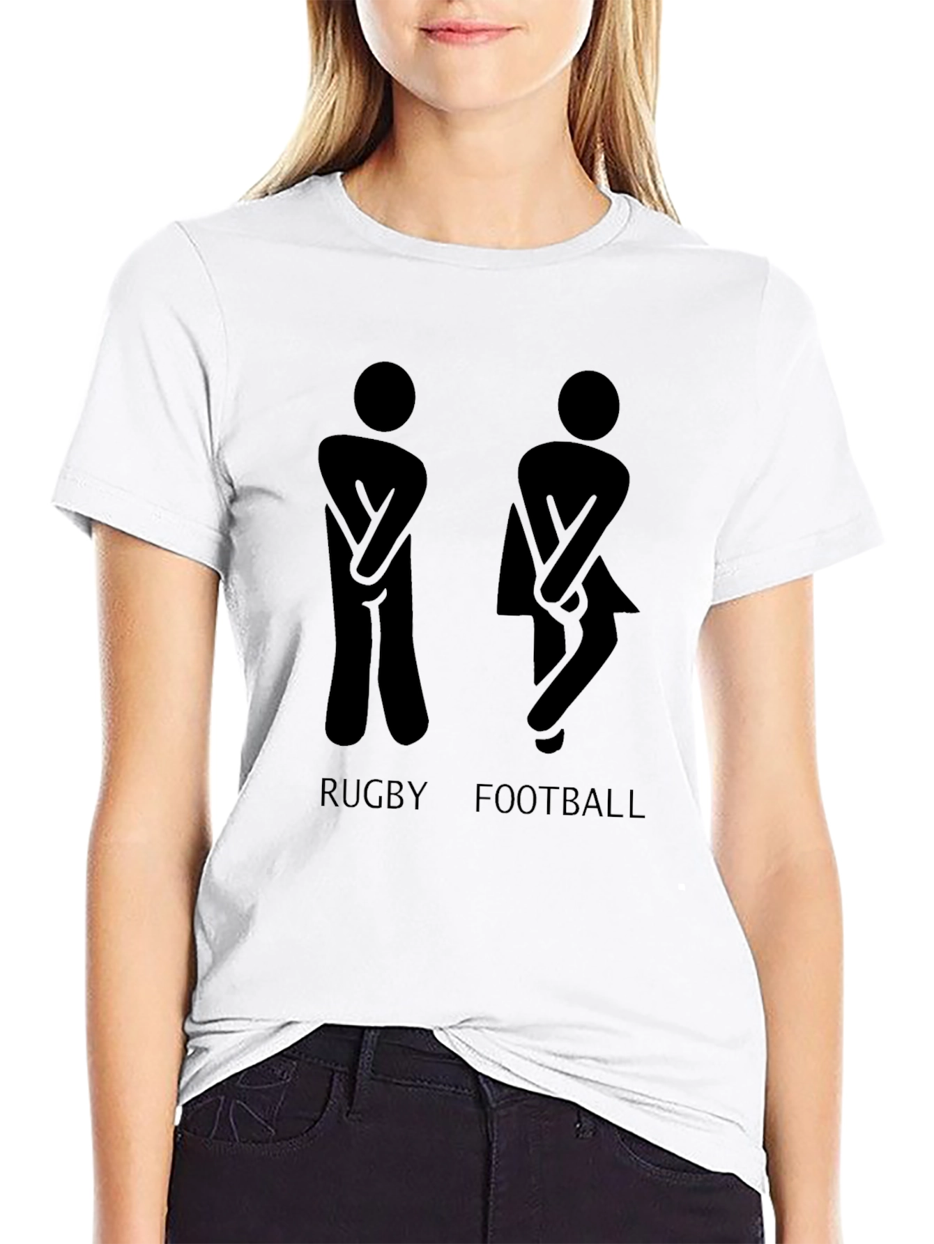 Black Funny Rugby Football Humor Graphic Tee view 9