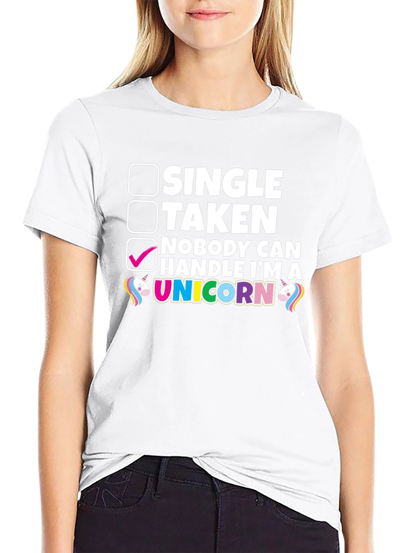 Black Unicorn T-Shirt - Single Taken Funny Graphic Tee view 9