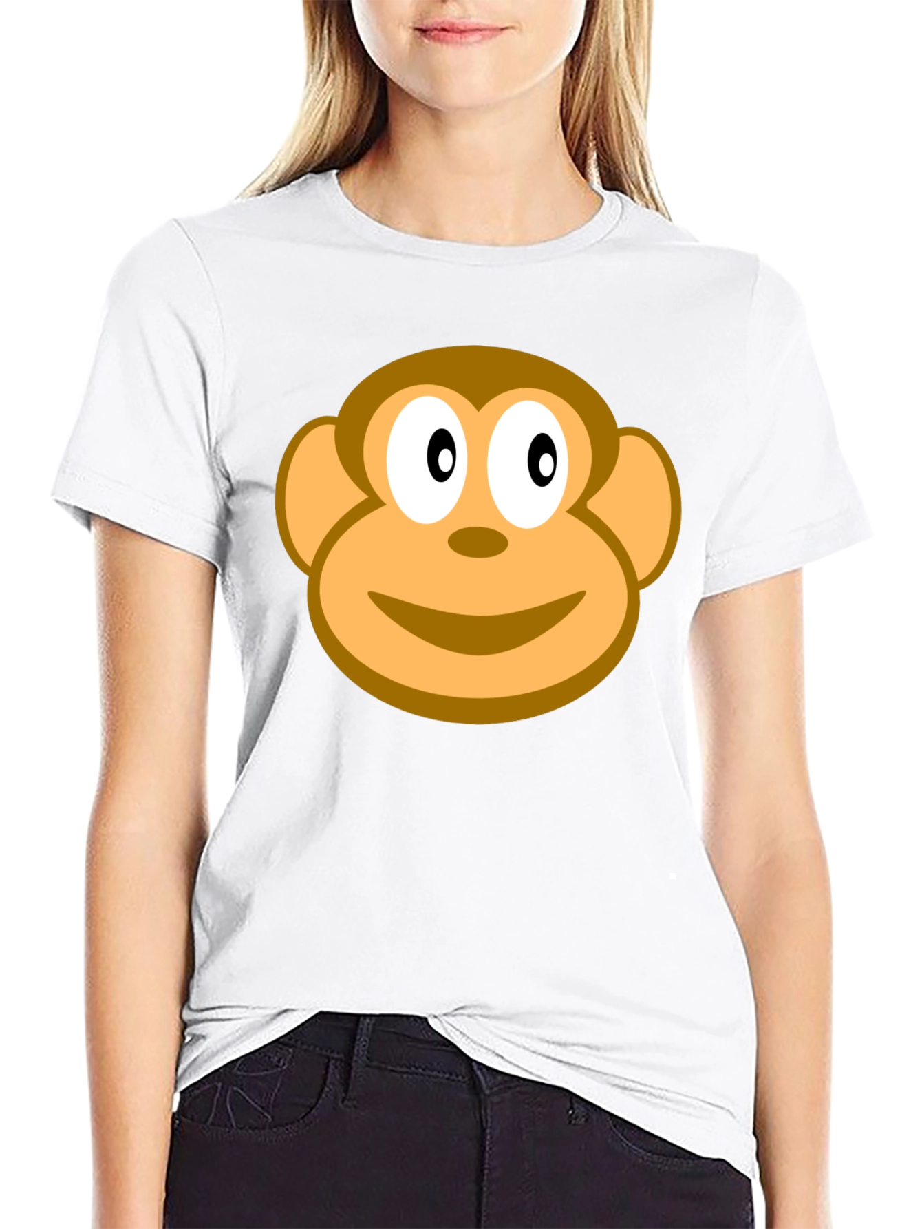 Black Monkey Face Graphic Black T-Shirt view 9