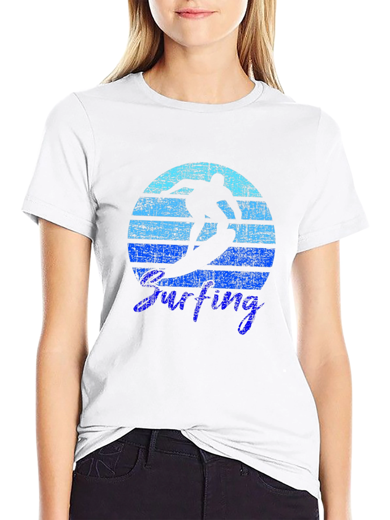 Black Surfing Sunset Graphic Tee - Cool Coastal Vibes view 9
