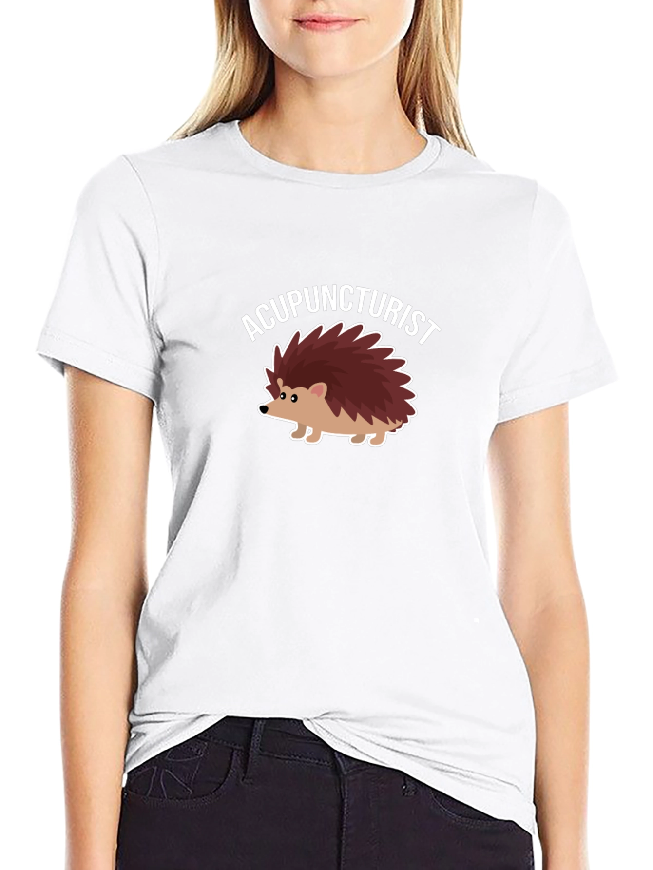 Black Acupuncturist Hedgehog T-Shirt - Cute & Comfy view 9