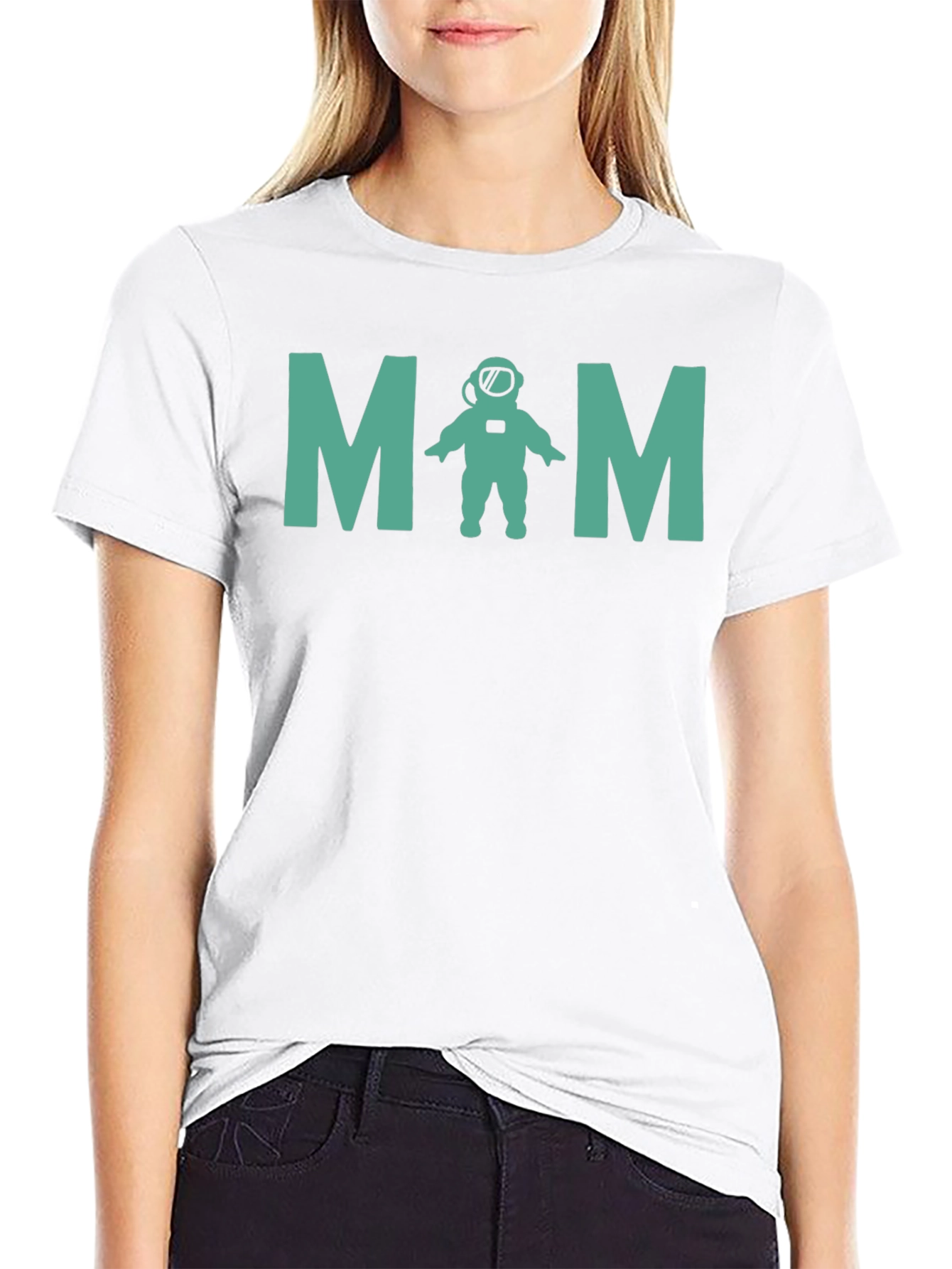 Black Astronaut Mom T-Shirt - Space Lover Tee view 9