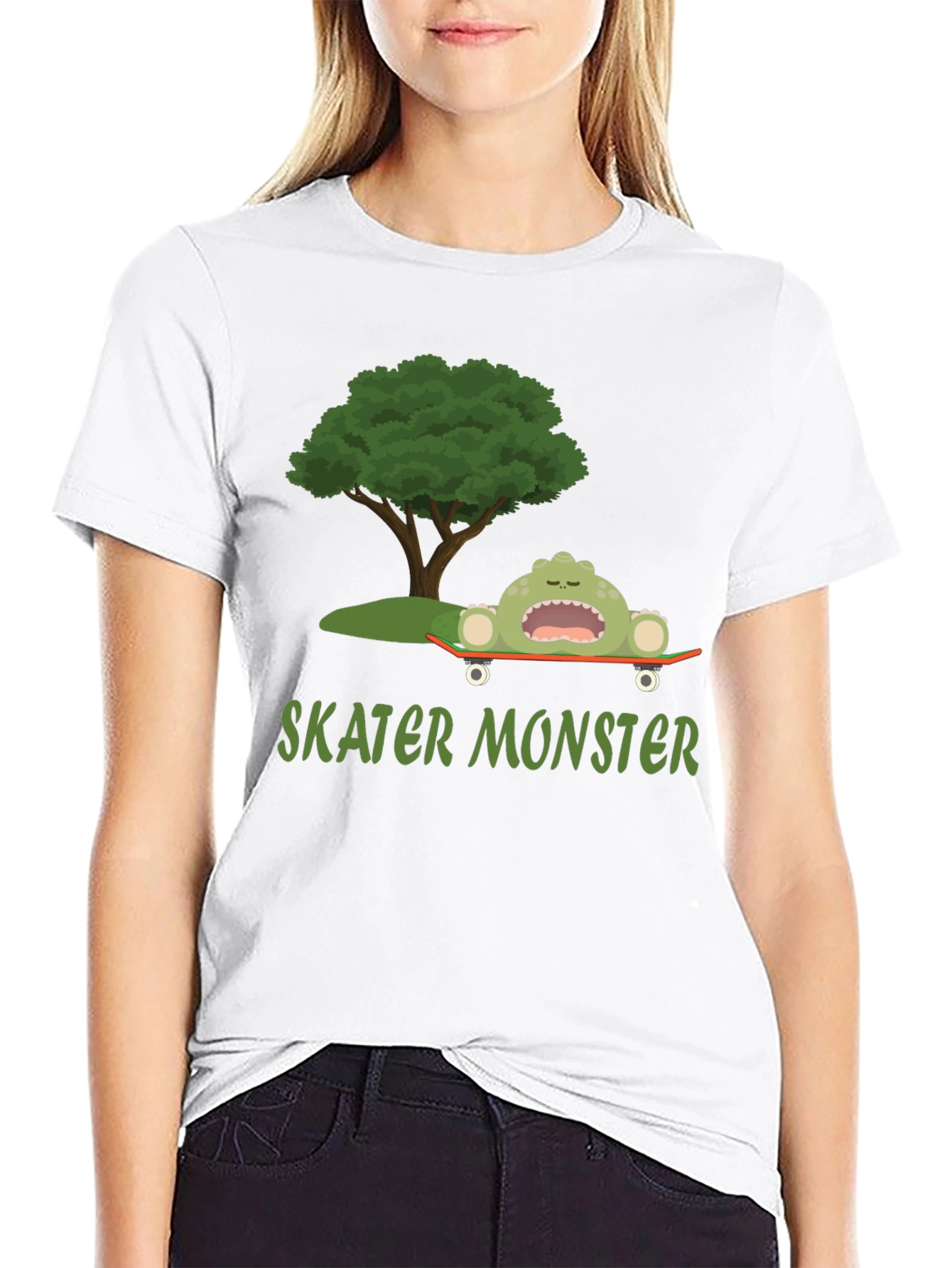 Black Skater Monster Graphic T-Shirt - Fun and Unique Design view 9