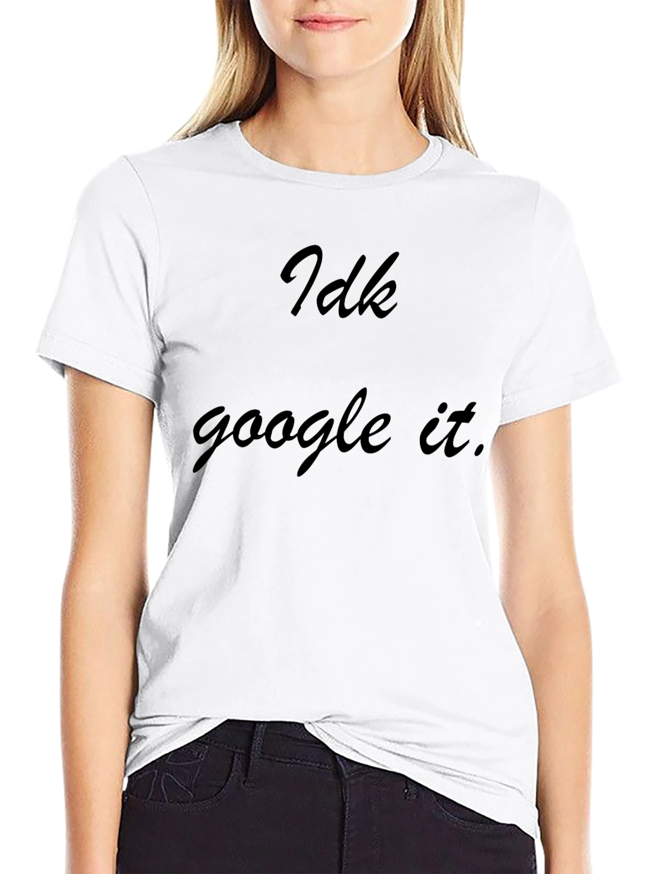 Black Idk Google It Black Graphic Tee view 9