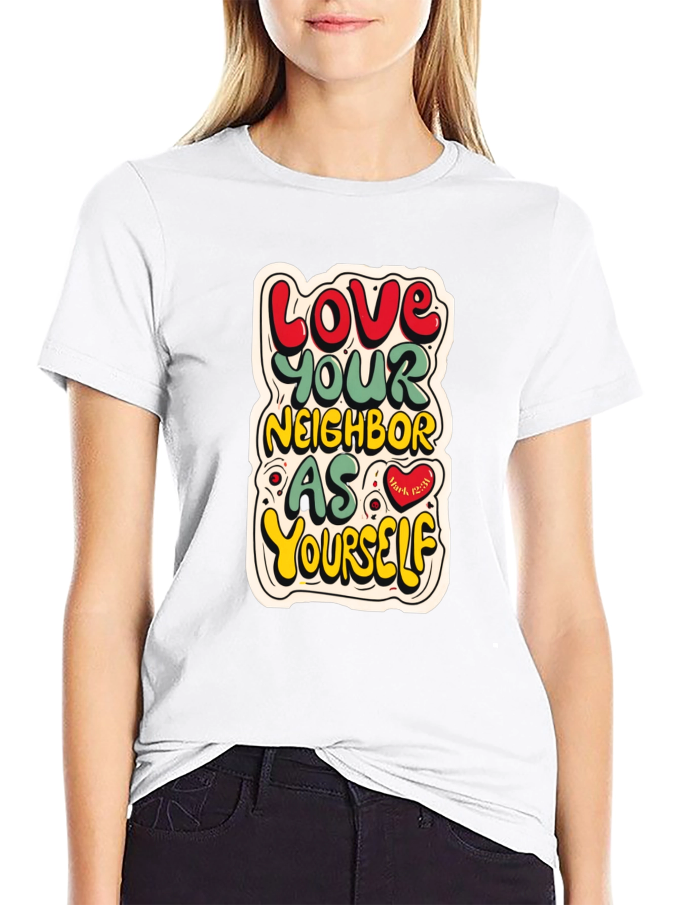 Black Love Your Neighbor T-Shirt view 9