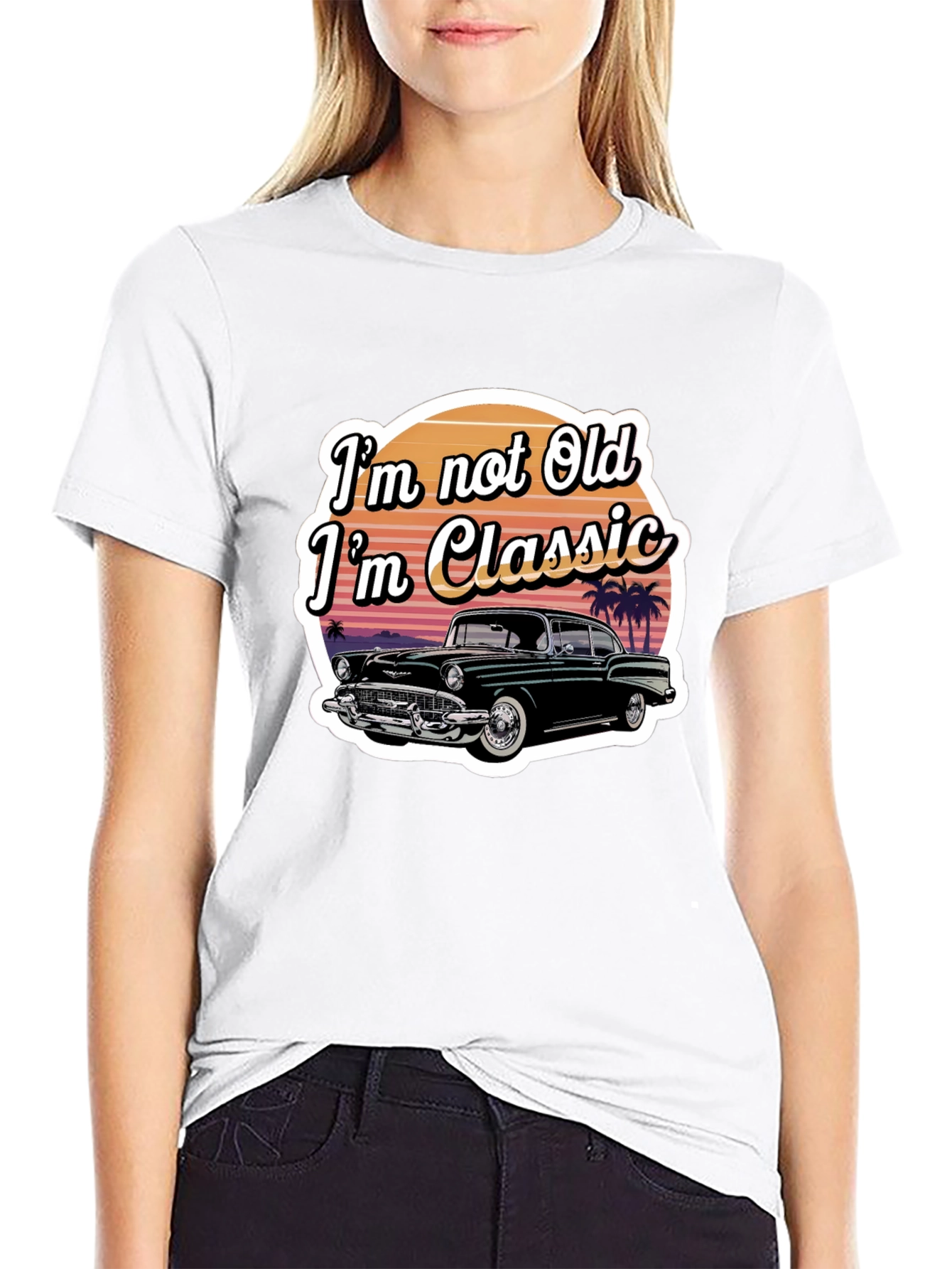Black Classic Car T-Shirt - "I'm Not Old, I'm Classic" view 9