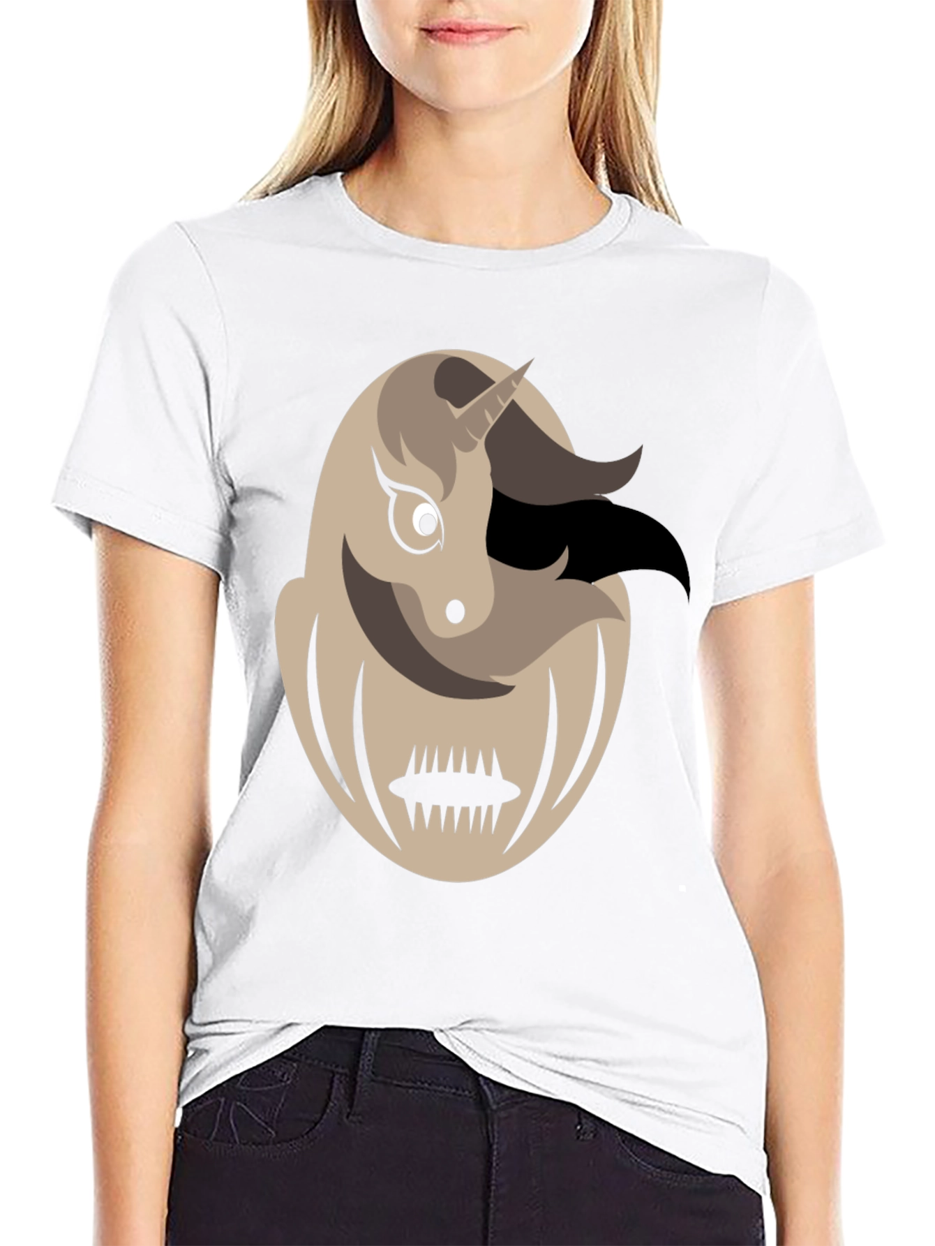 Black Unicorn Monster Graphic Tee - Men's Black T-Shirt view 9