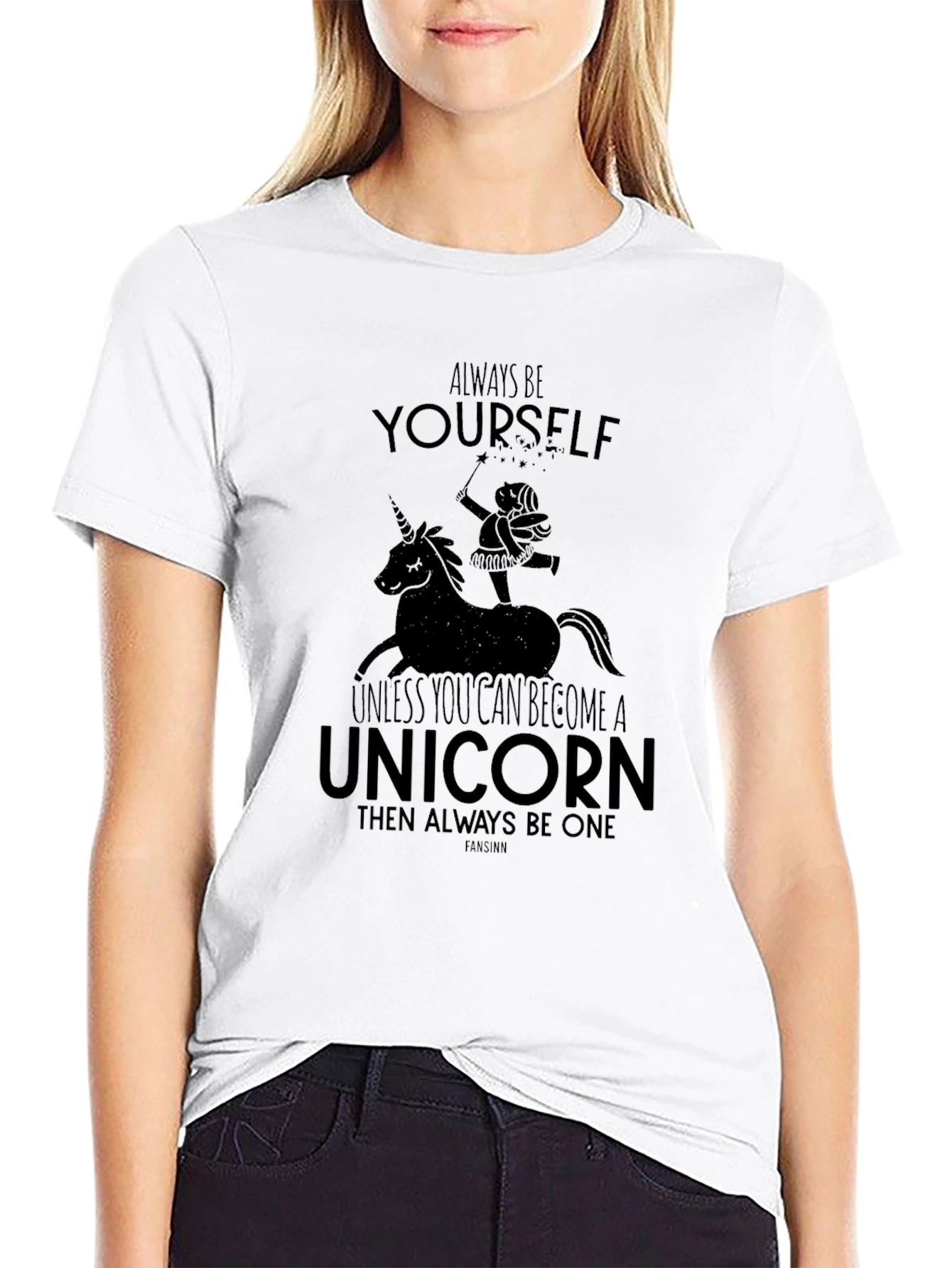 Black Unicorn Graphic Black T-Shirt view 9