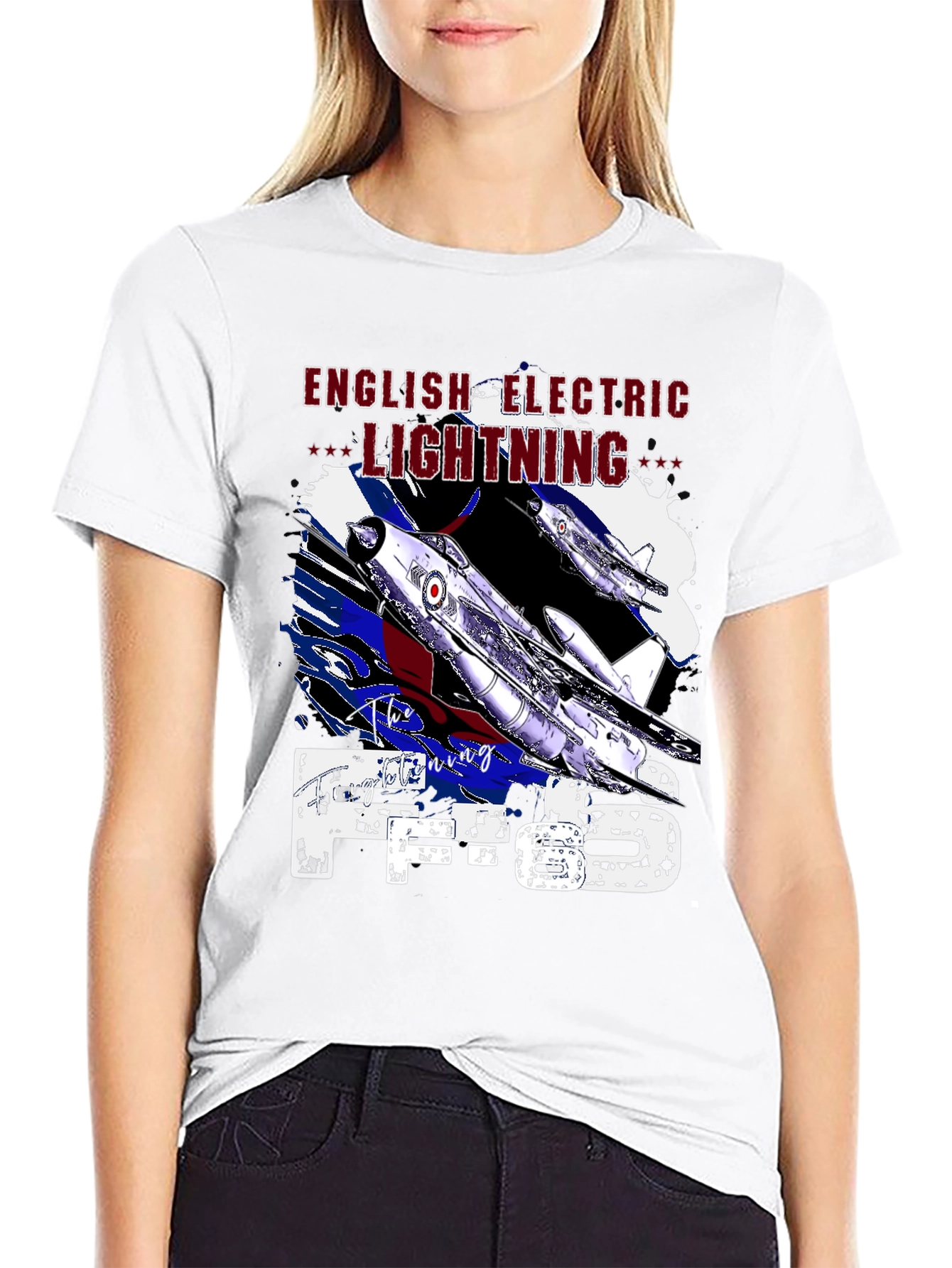 Black English Electric Lightning F.6 T-Shirt view 9