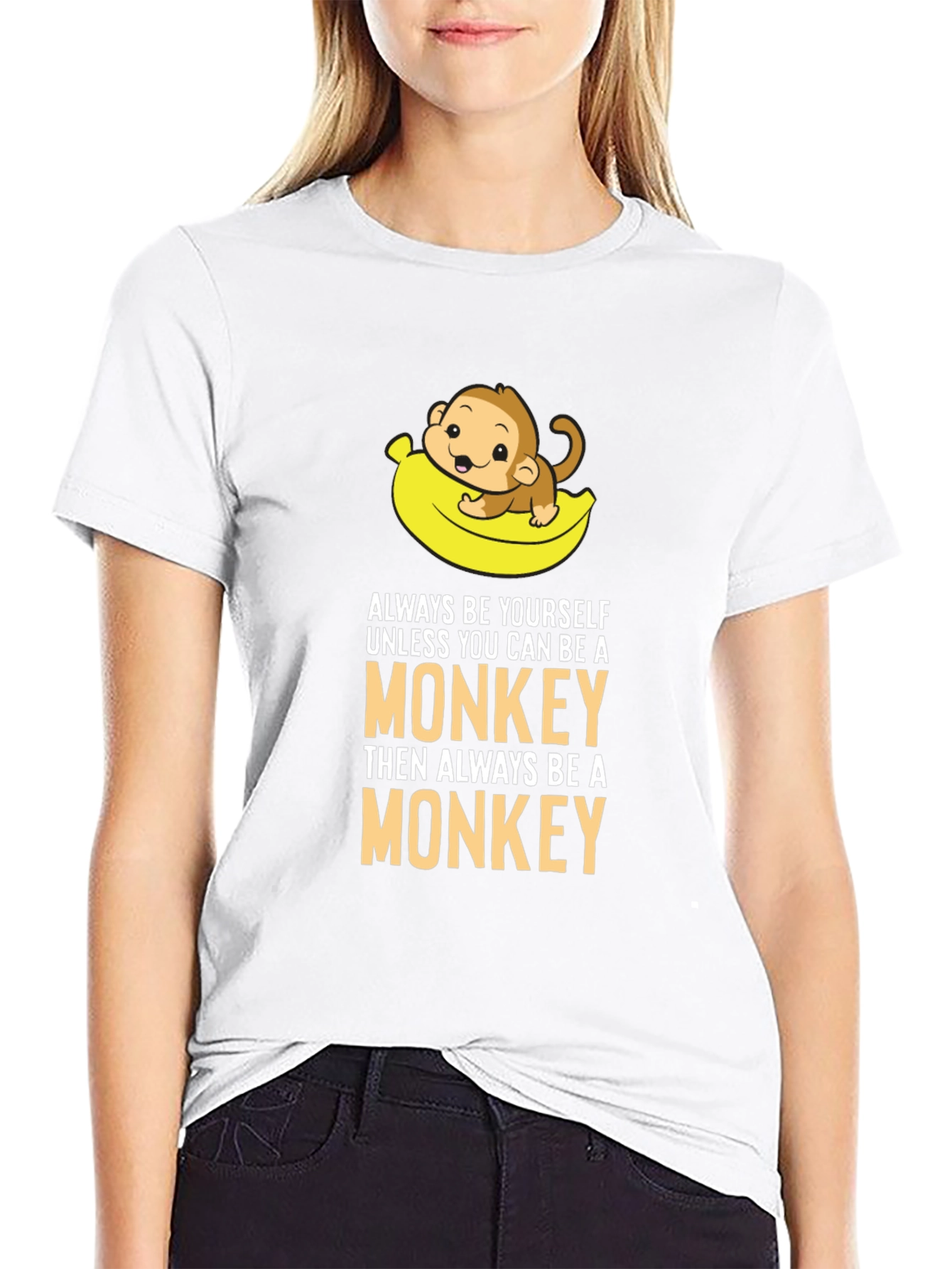 Black Always Be a Monkey Graphic T-Shirt - Novelty Tee view 9
