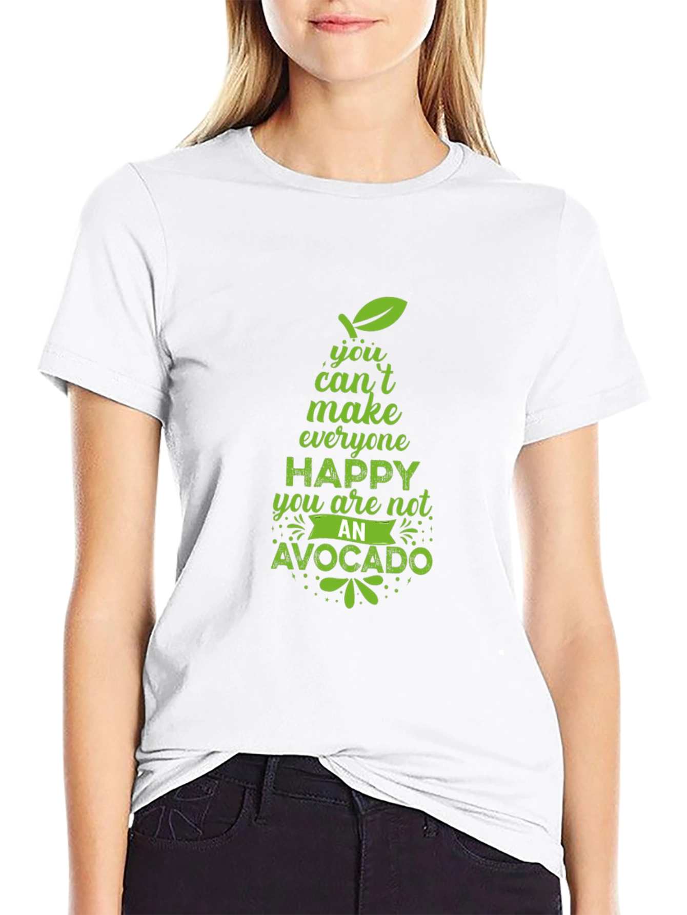 Black Avocado Happy T-Shirt - Funny Graphic Tee view 9