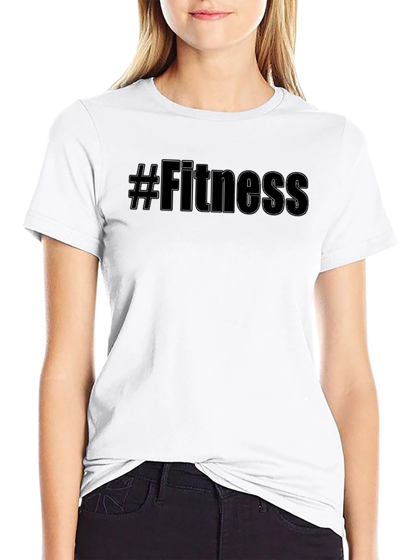 Black #Fitness Black Graphic Tee - Workout Motivation Shirt view 9