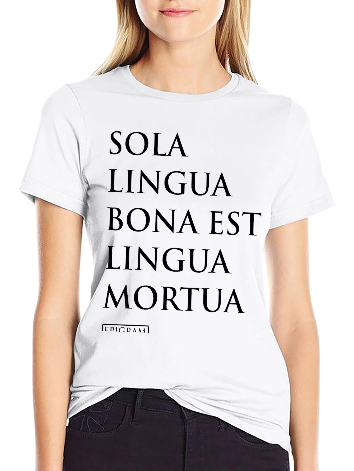 Black Sola Lingua Mortua T-Shirt view 9