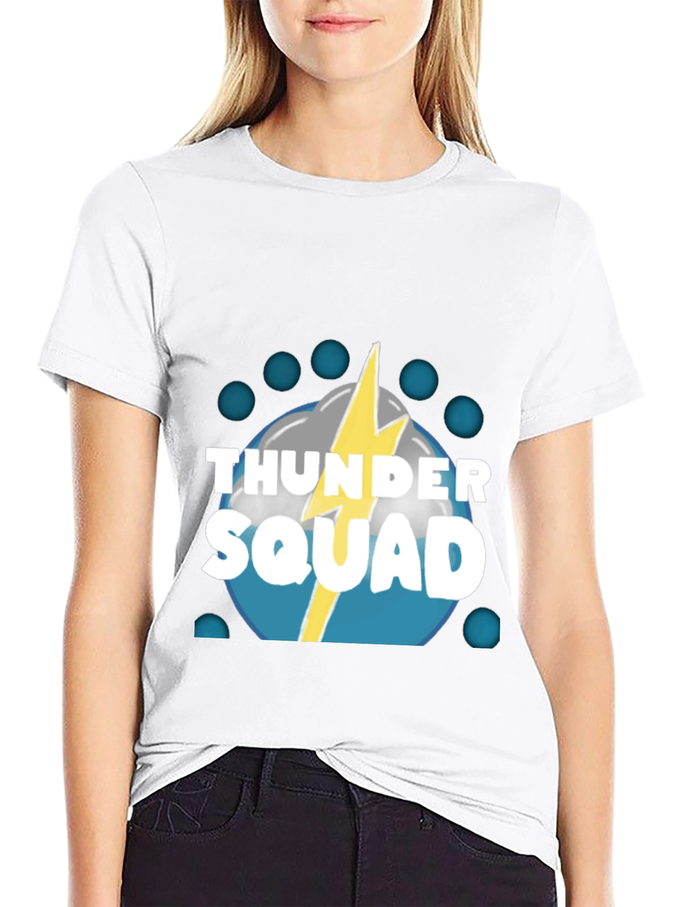 Black Thunder Squad Graphic Tee - Black Crew Neck T-Shirt view 9