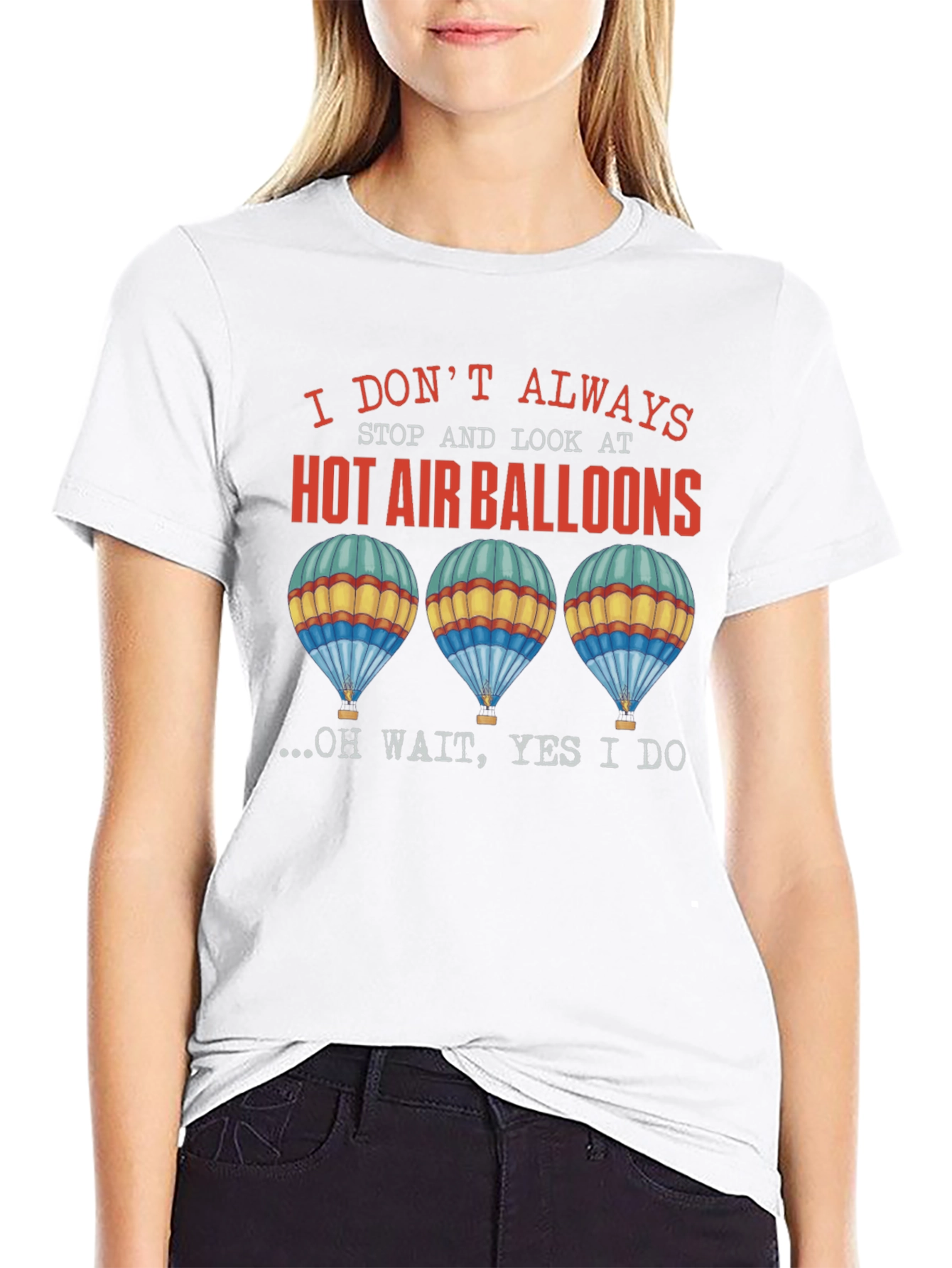 Black Hot Air Balloon Graphic Tee - I Don't Always... view 9